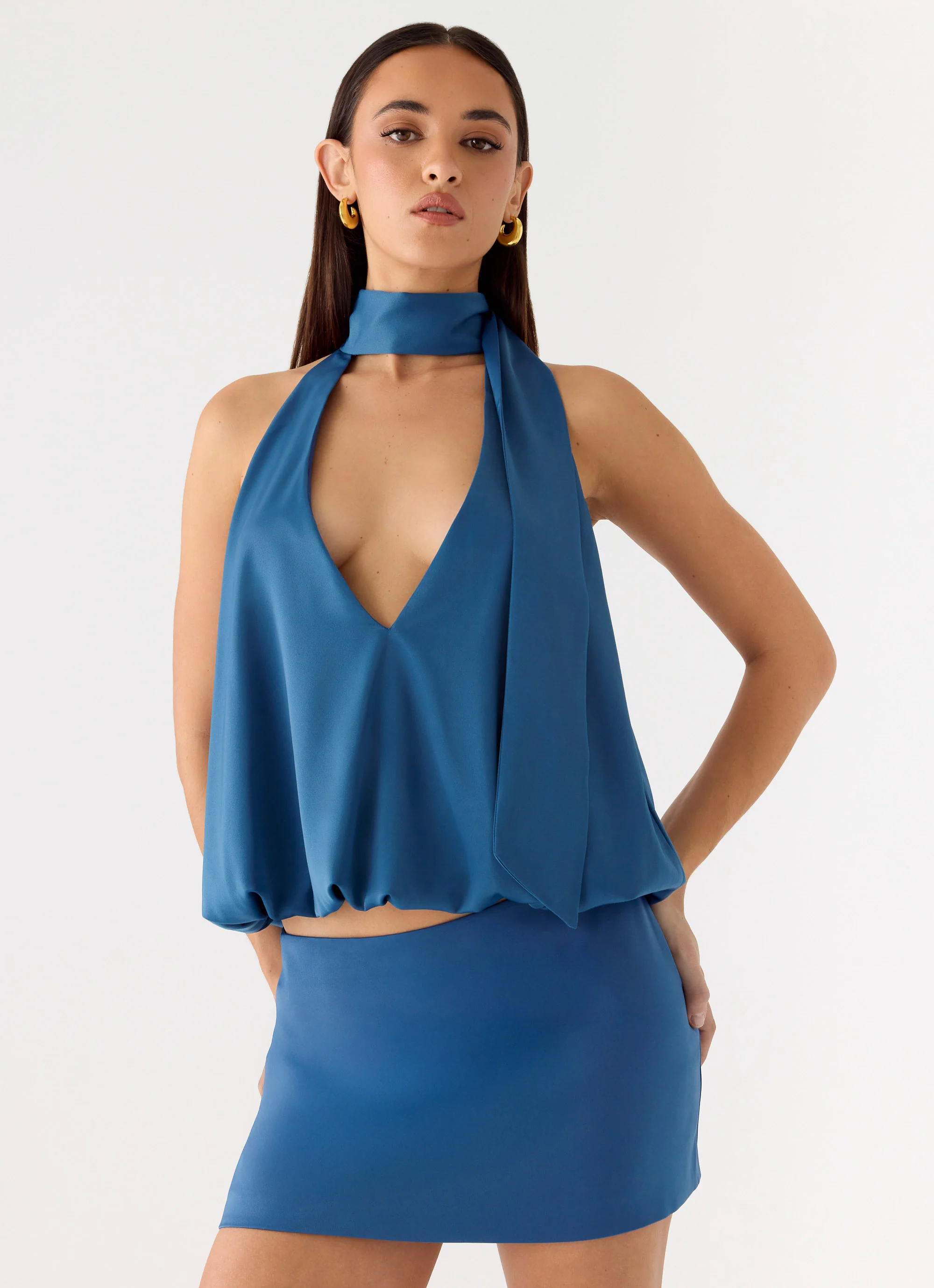 Do It Again Mini Skirt - Washed Navy - Image 6