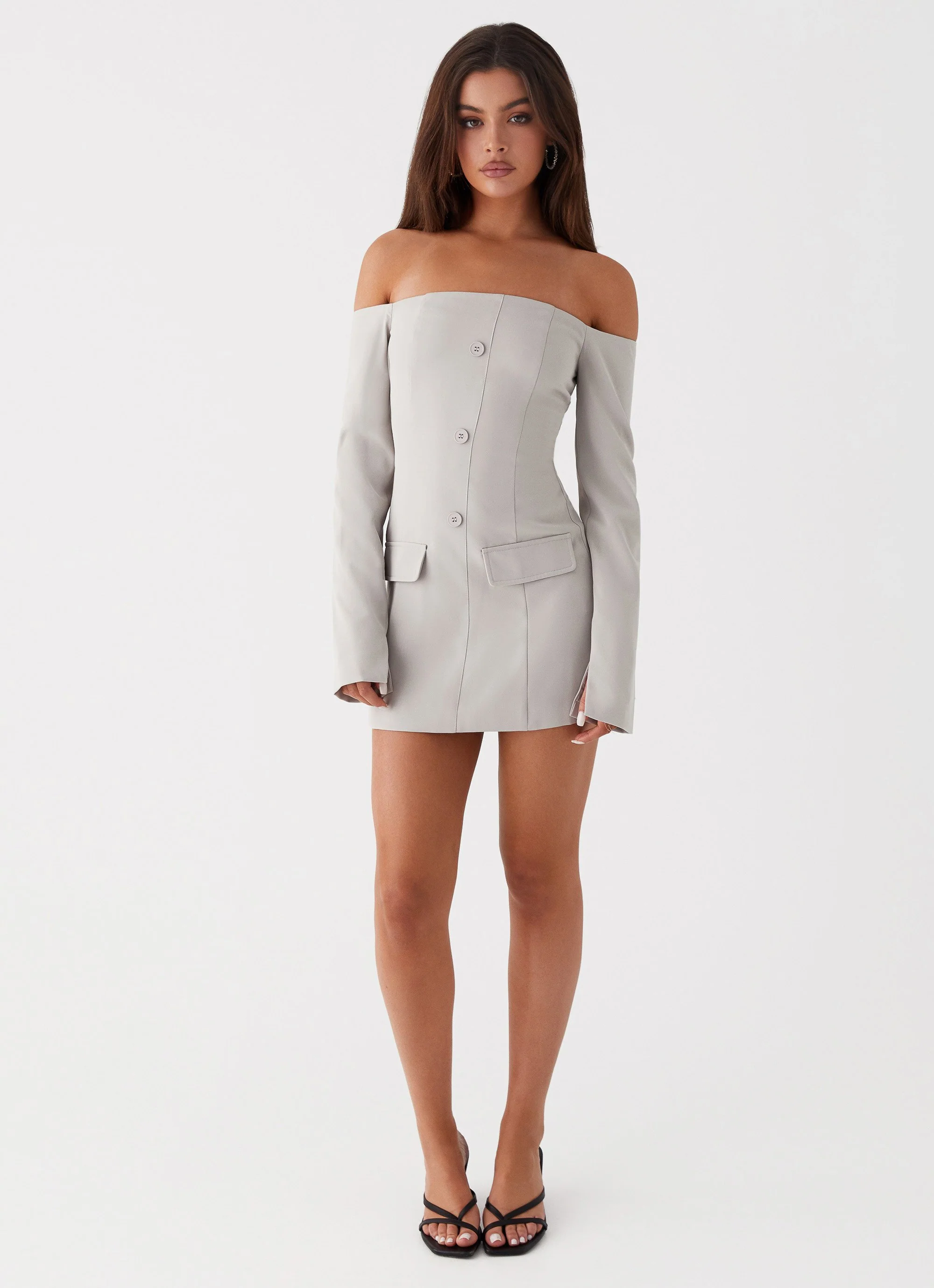 Dominique Blazer Mini Dress - Grey - Image 2