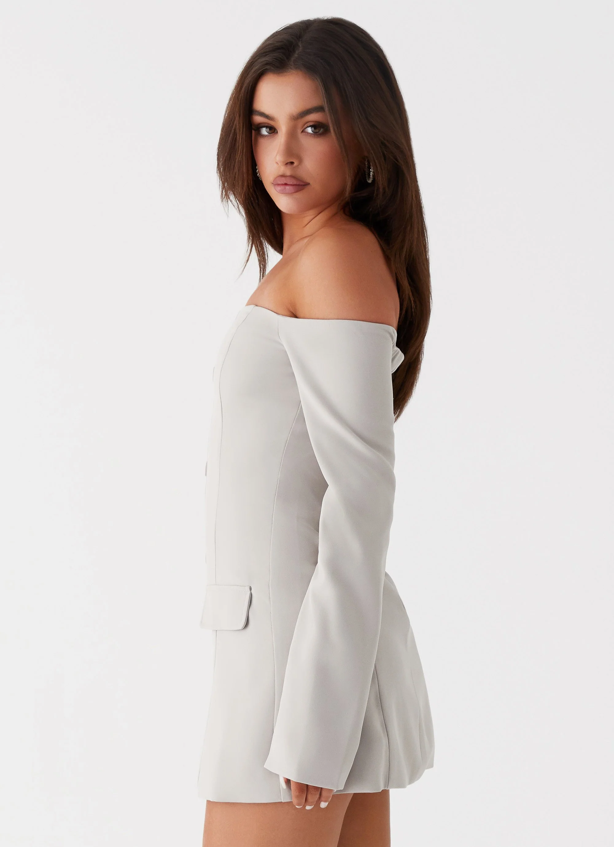 Dominique Blazer Mini Dress - Grey - Image 3