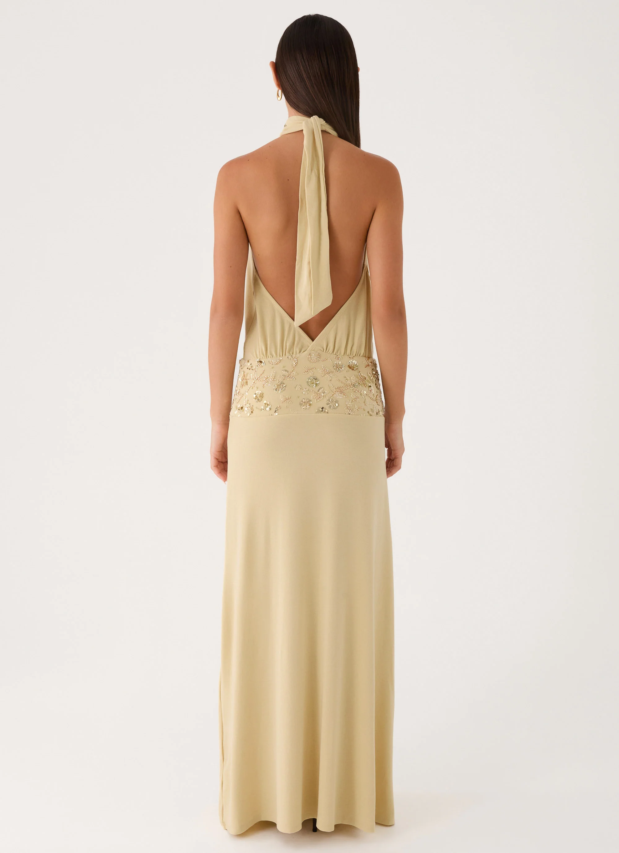 Donyale Halter Maxi Dress - Pale Olive - Image 3