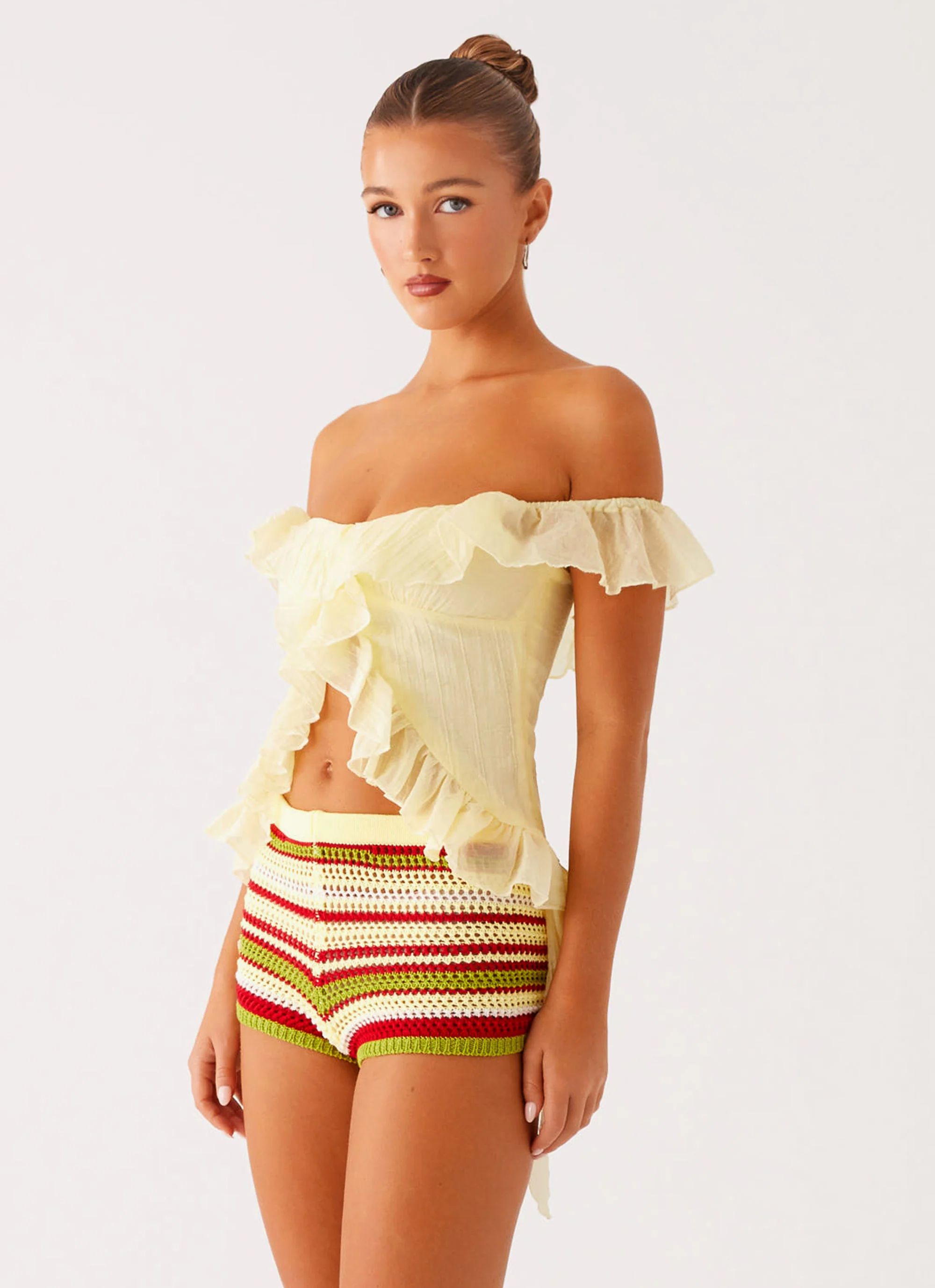 Dylan Off Shoulder Top - Yellow - Image 5