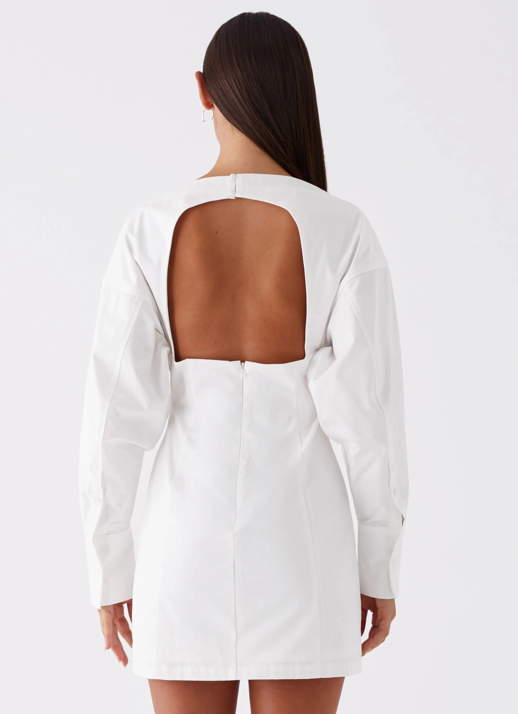Dynasty Shirt Mini Dress - White - Image 4