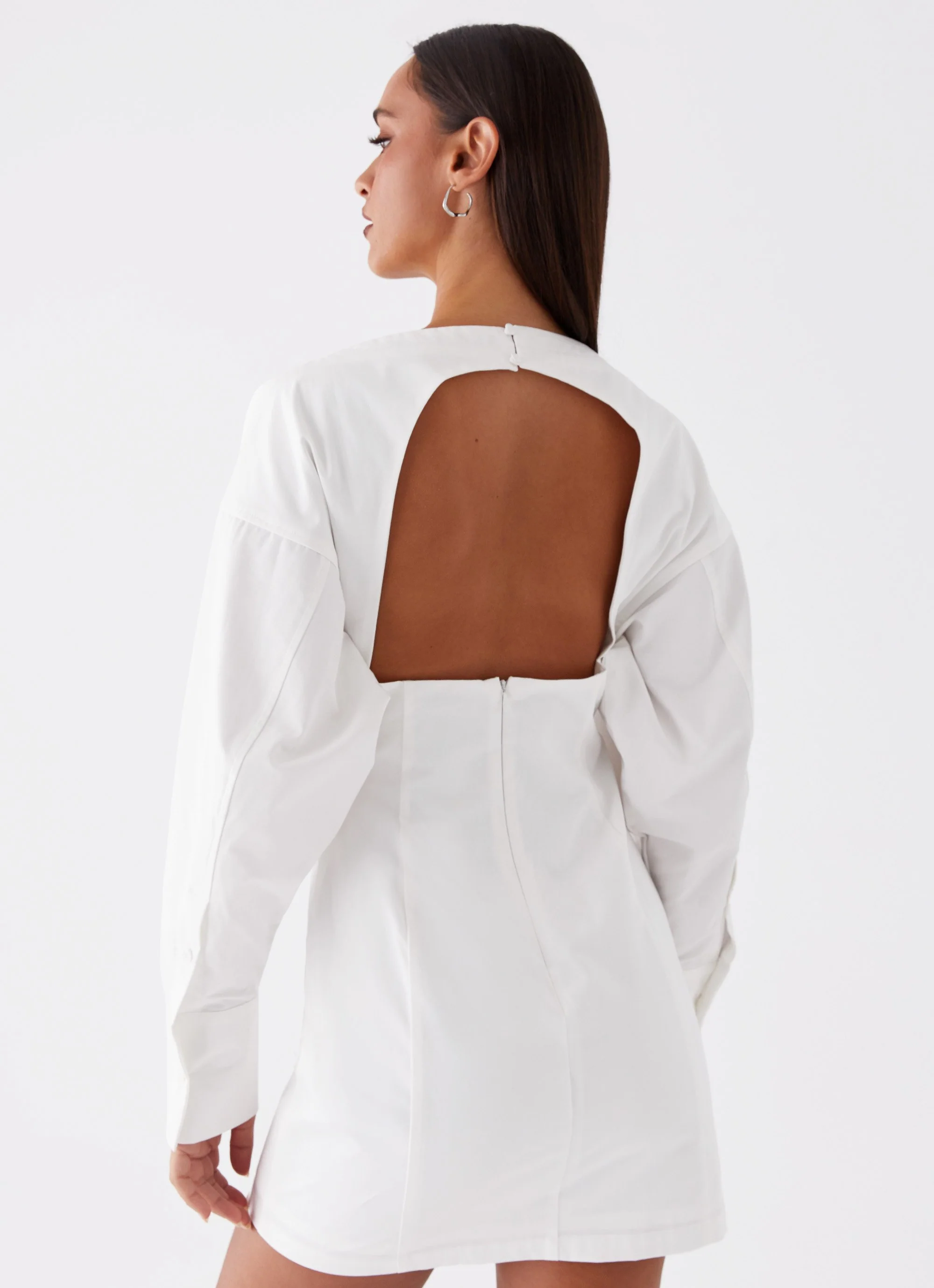 Dynasty Shirt Mini Dress - White - Image 6
