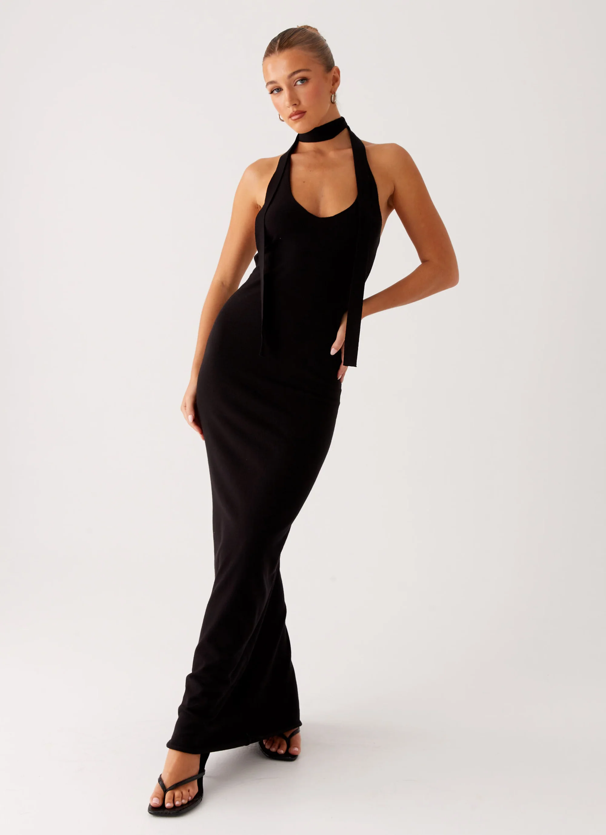 Eddie Knit Maxi Dress - Black - Image 3