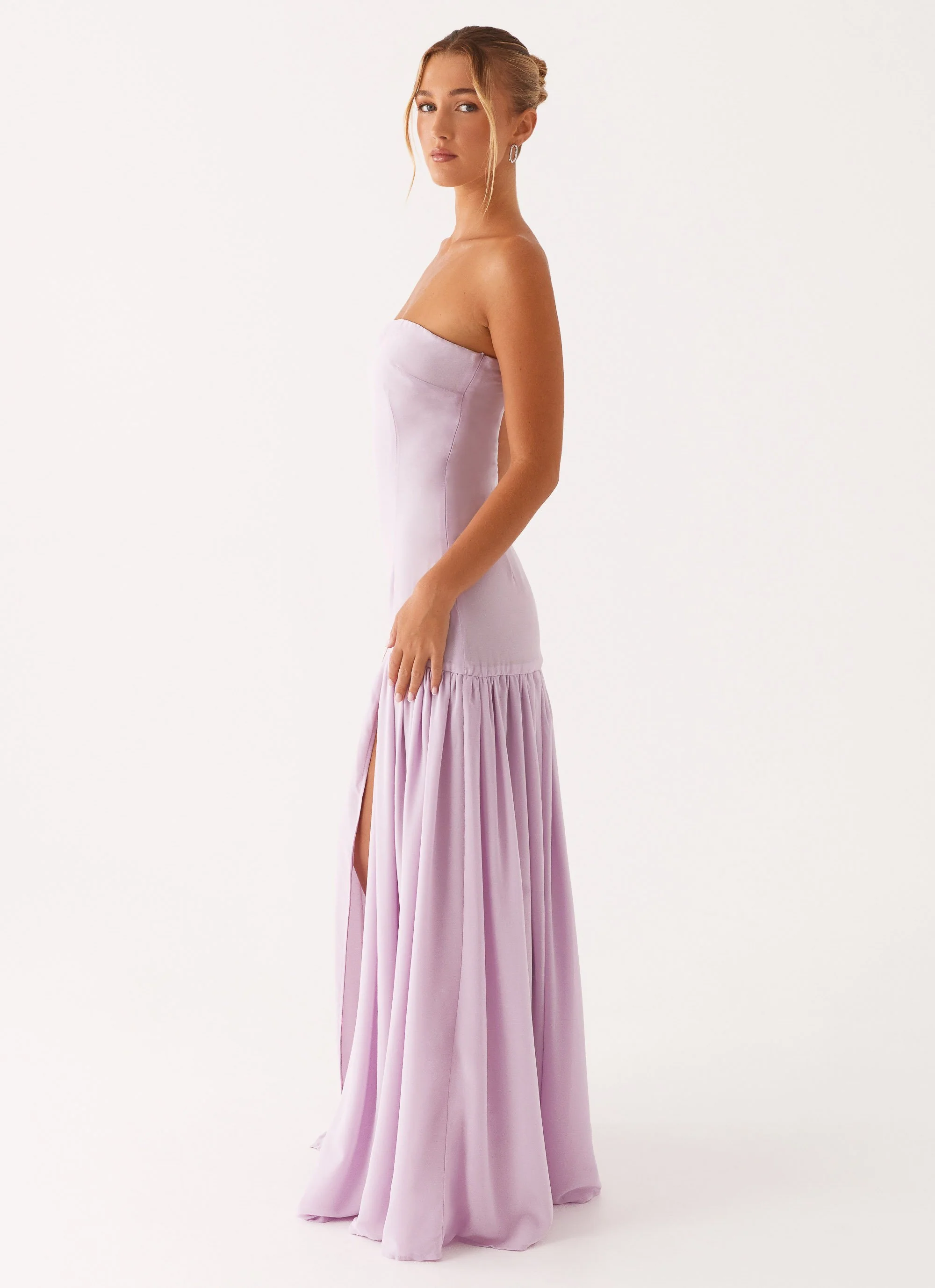 Eden Strapless Maxi Dress - Lilac - Image 3