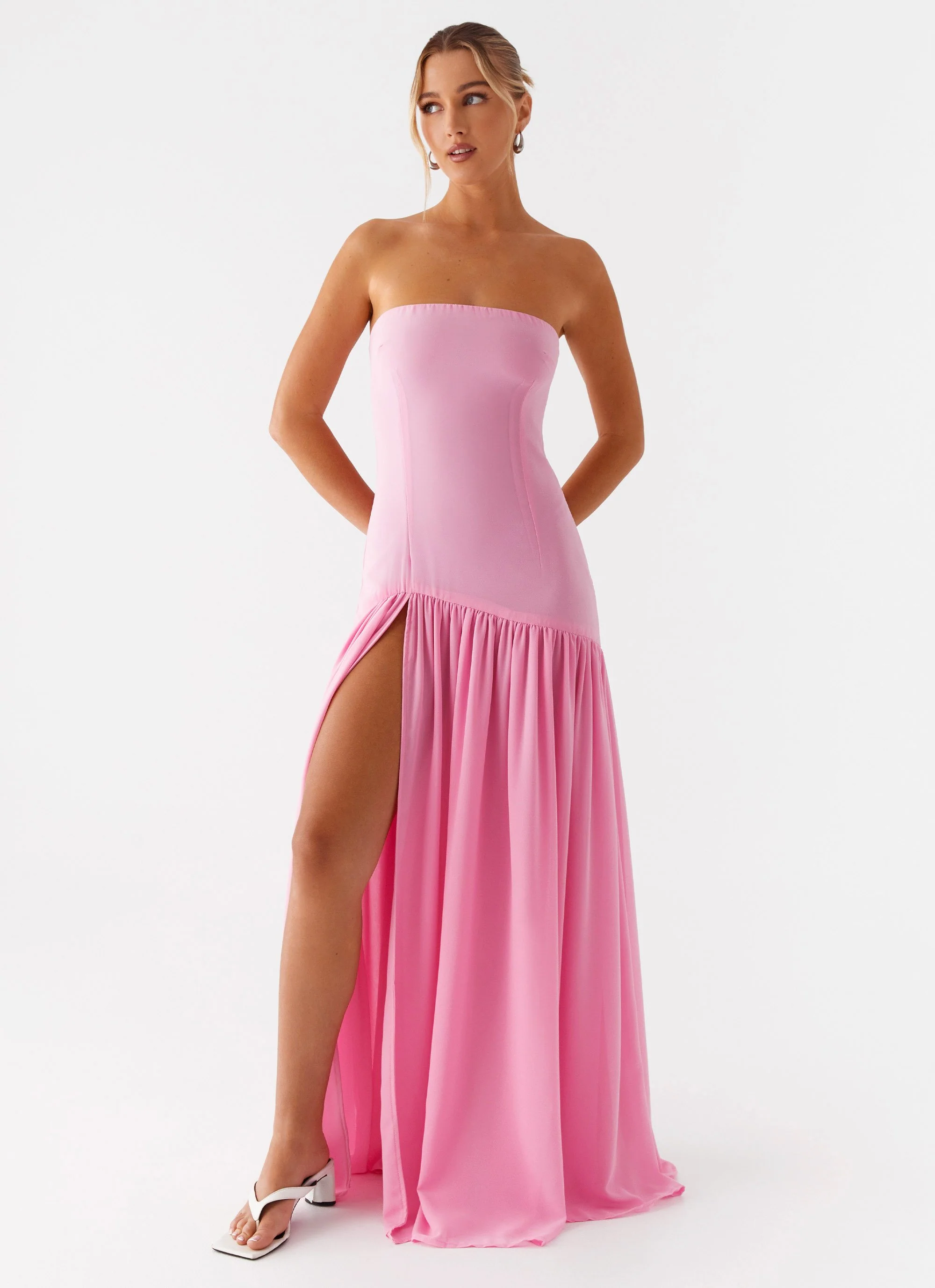 Eden Strapless Maxi Dress - Pink - Image 3