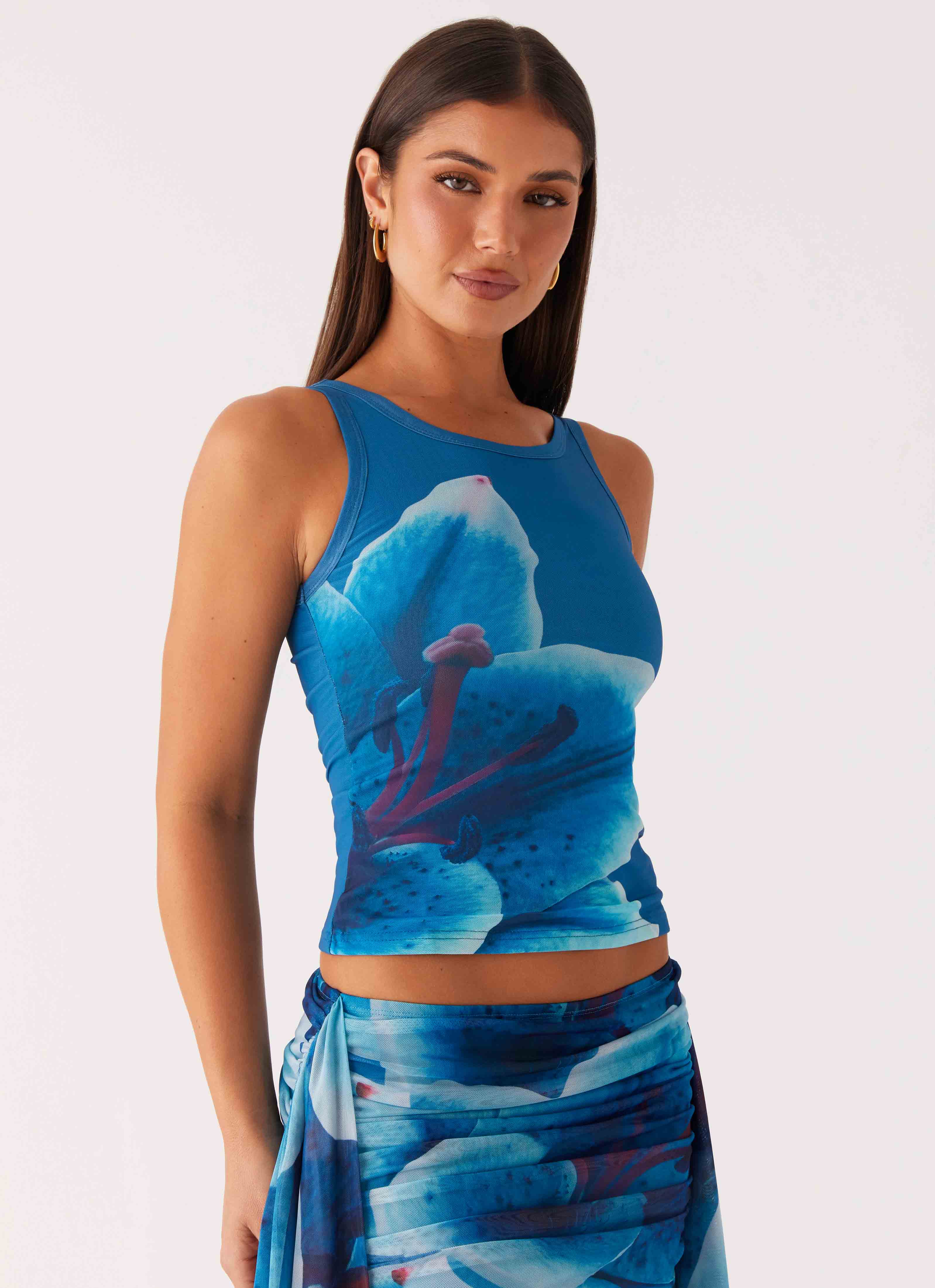 Edera Tank - Turquoise Floral - Image 6