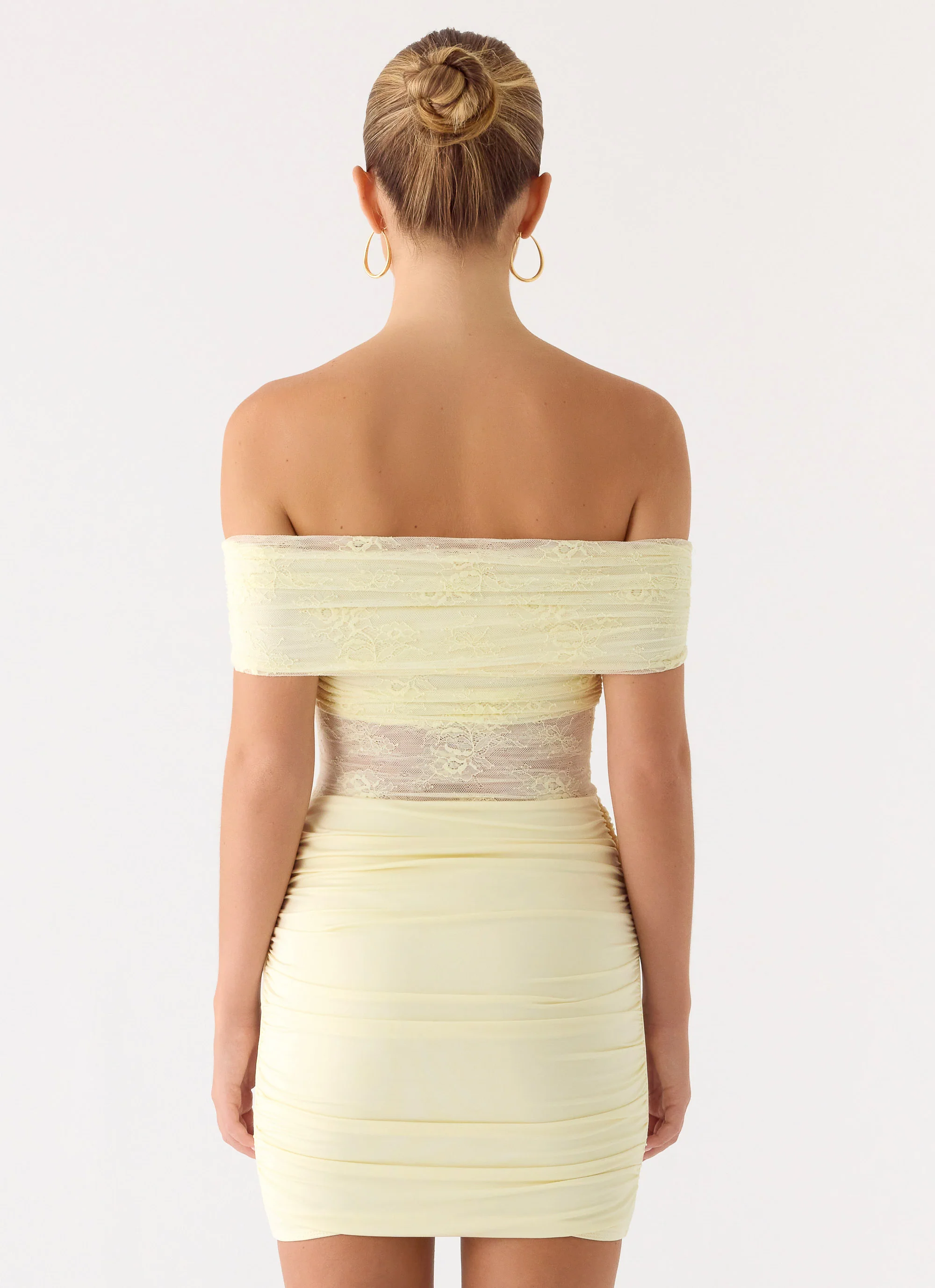 Either Way Off Shoulder Mini Dress - Yellow - Image 3