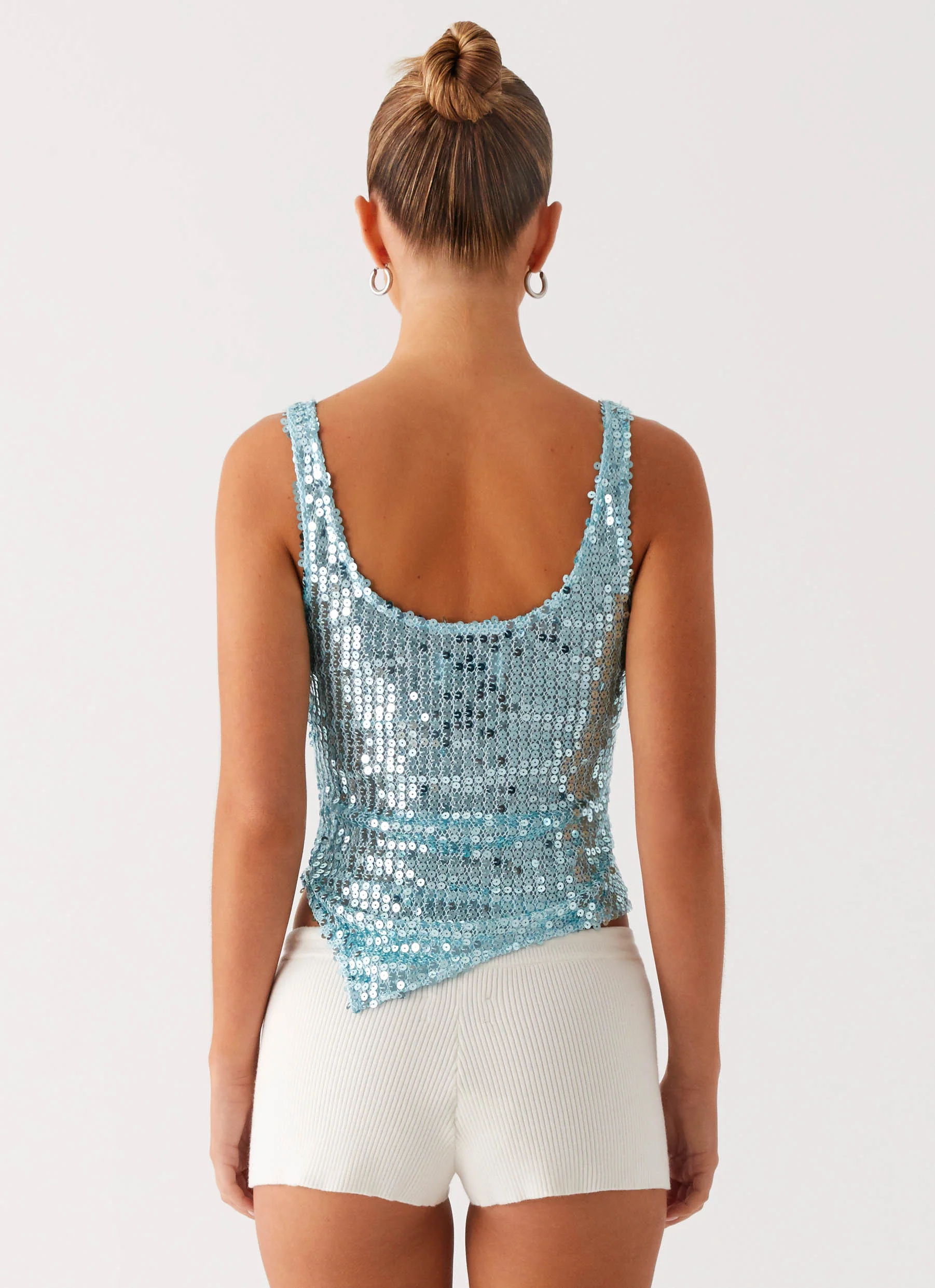 Electra Sequin Tank - Turquoise - Image 2