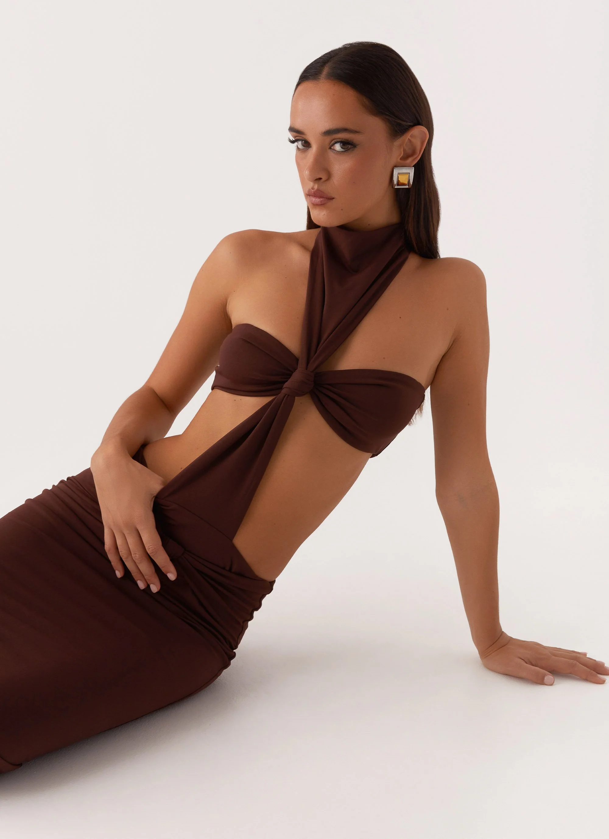Elinor Maxi Dress - Chocolate - Image 5