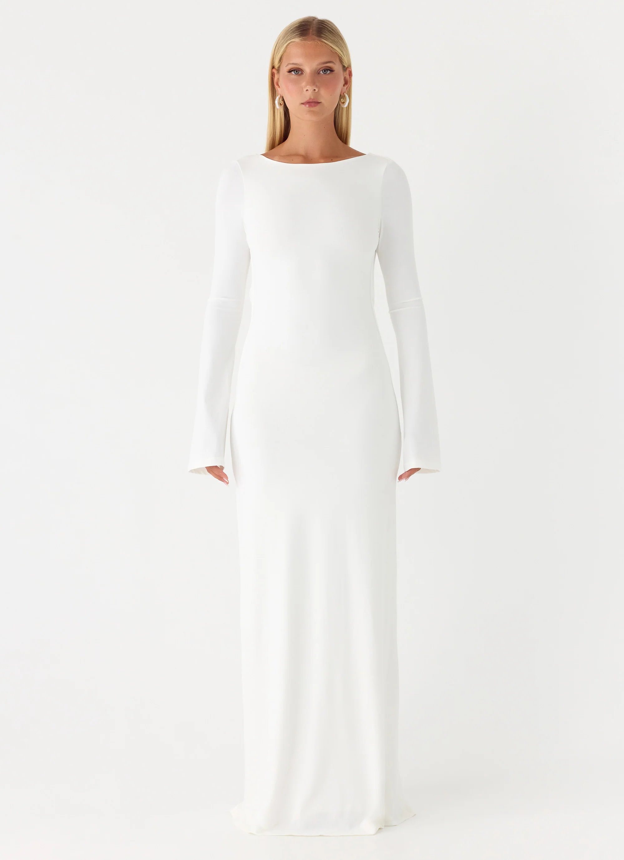 Elmont Long Sleeve Maxi Dress - White - Image 2