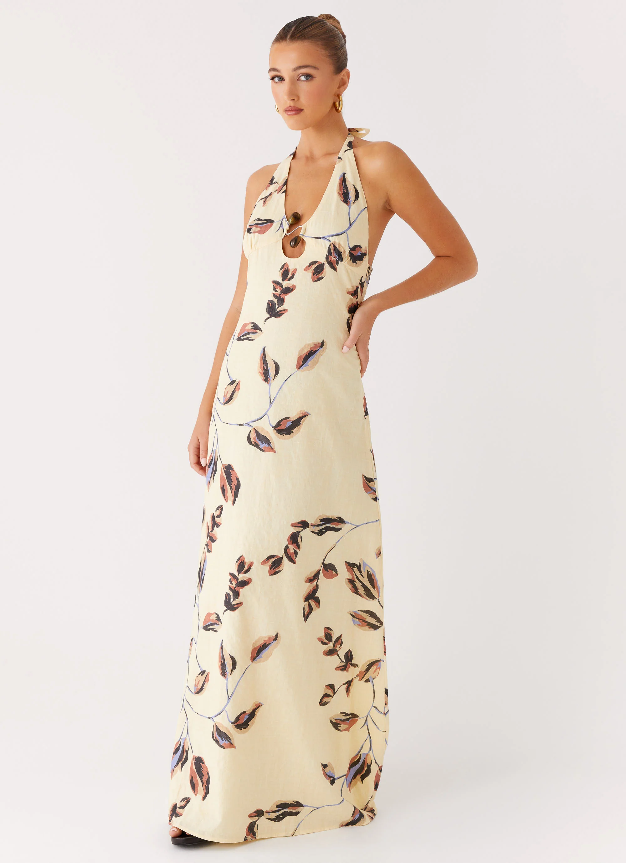 Elvina Halter Neck Maxi Dress - Buttercream Bliss - Image 6