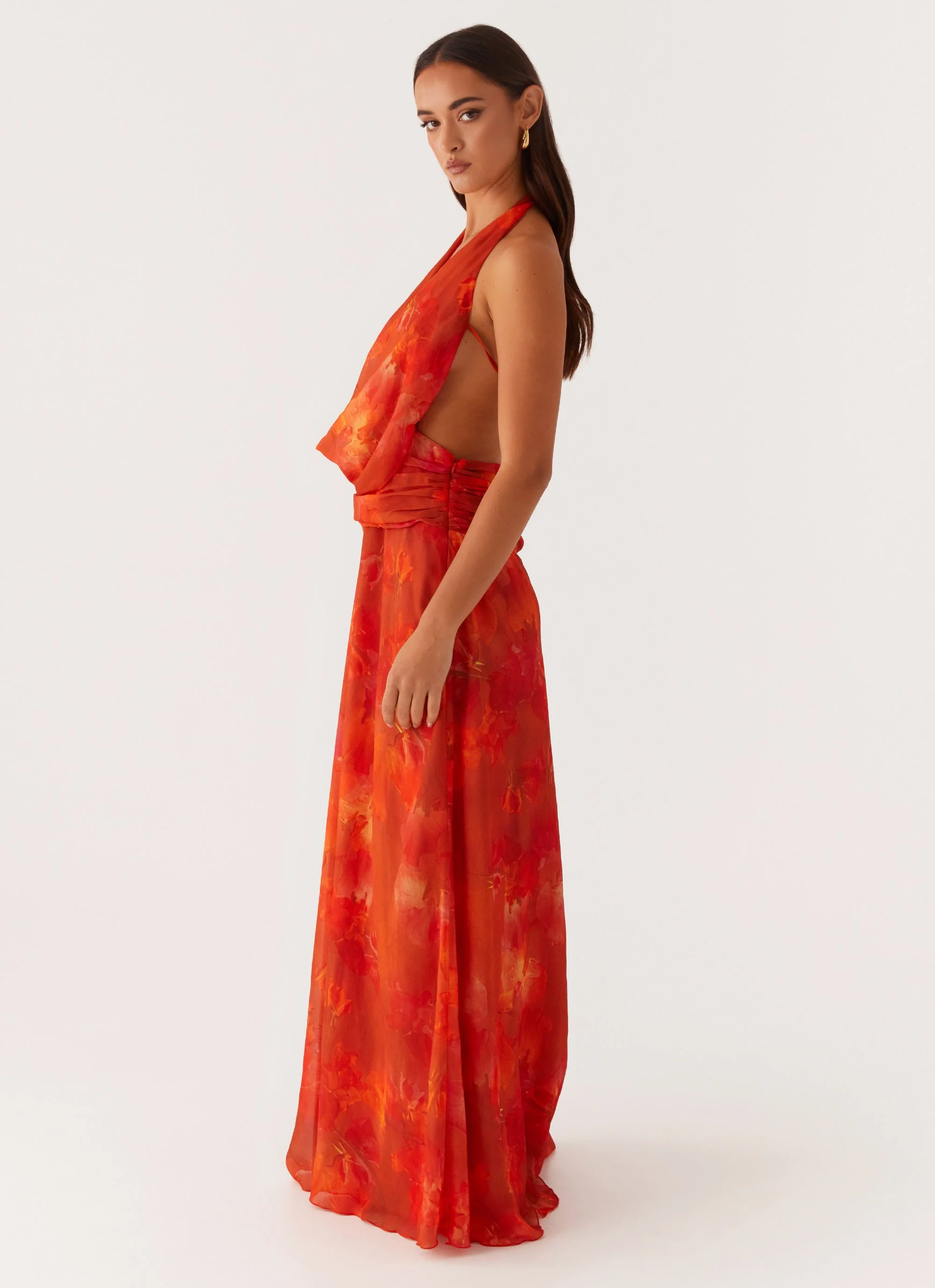 Elysia Chiffon Maxi Dress - Amber - Image 2