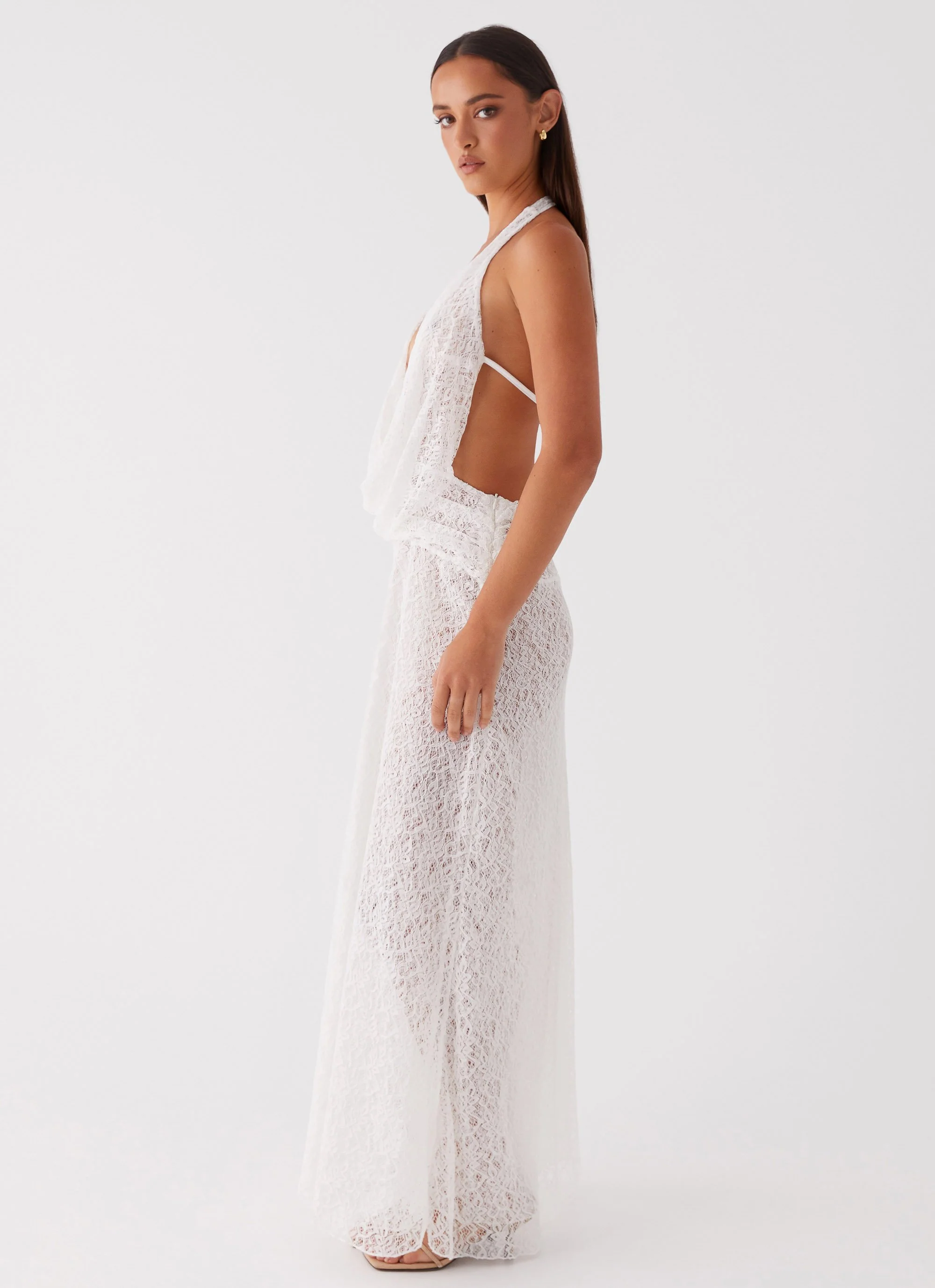 Elysia Lace Maxi Dress - White - Image 4