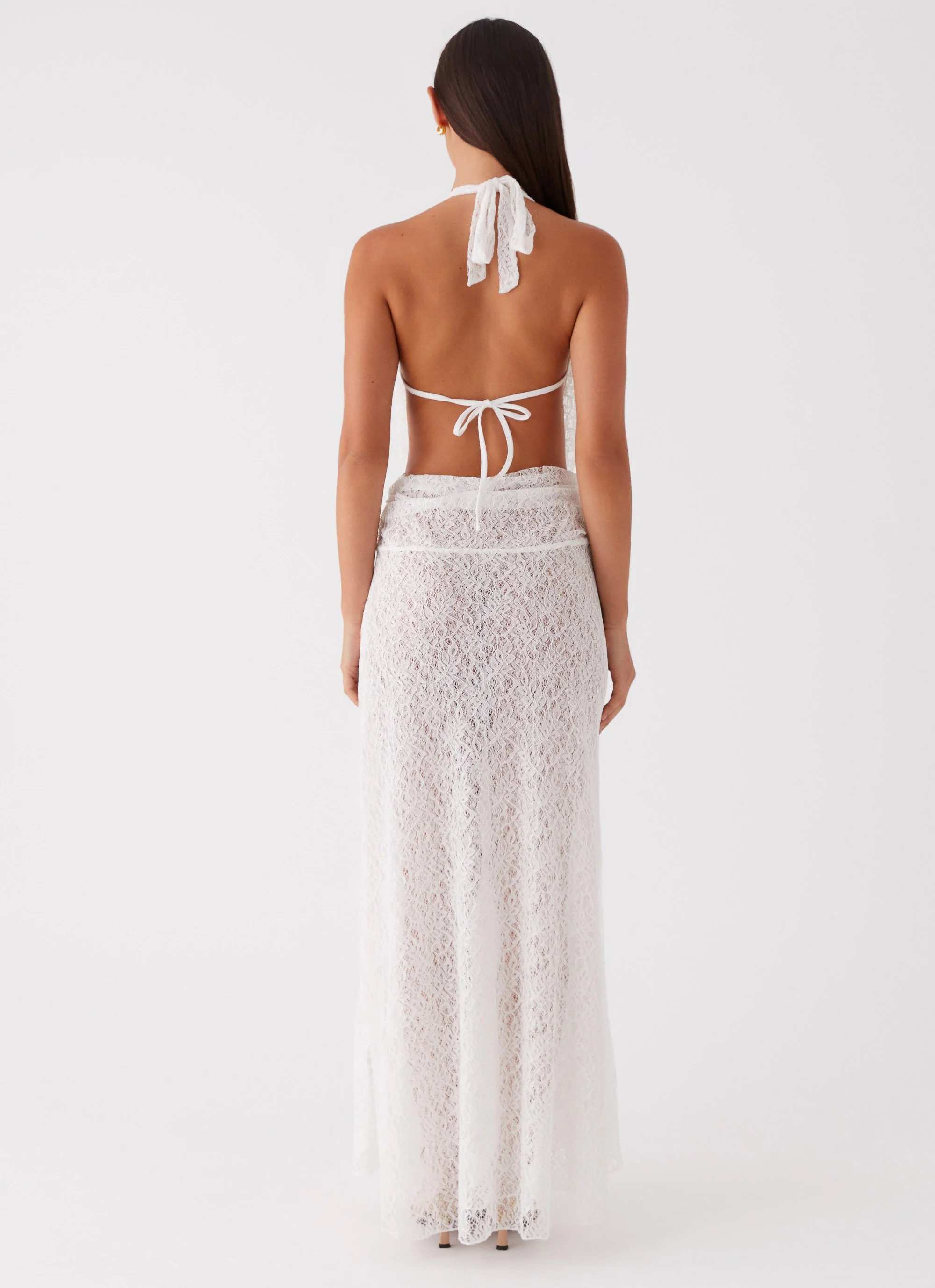 Elysia Lace Maxi Dress - White - Image 5