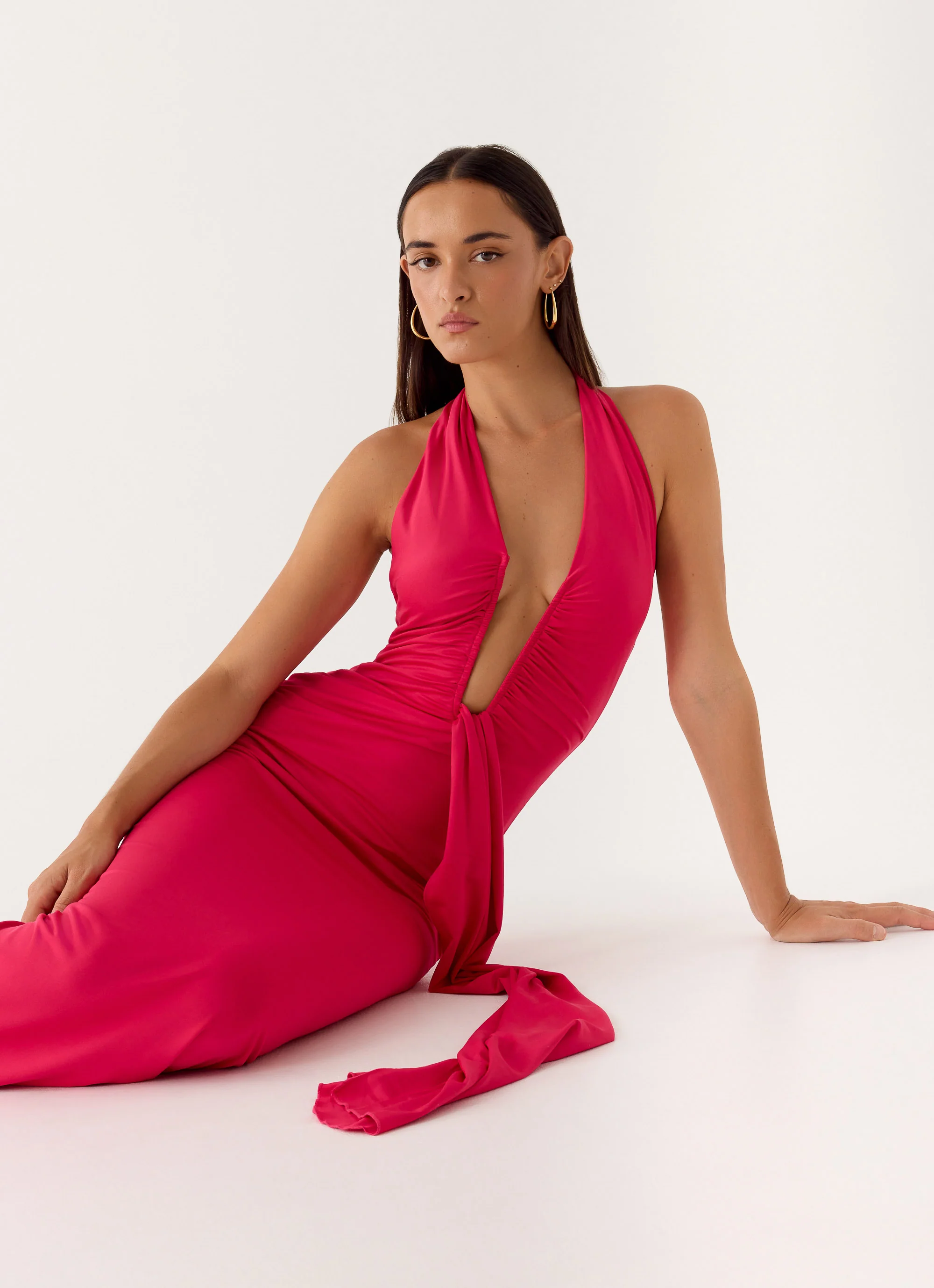 Emiliana Maxi Dress - Red Magenta - Image 5