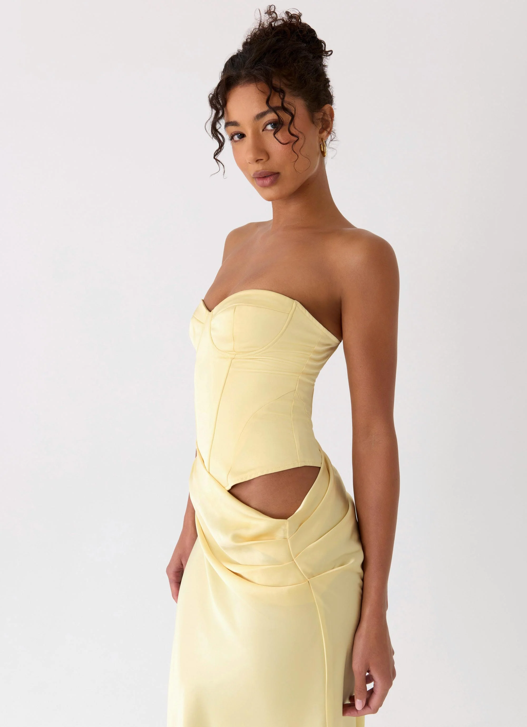 Emory Corset Maxi Dress - Yellow - Image 8