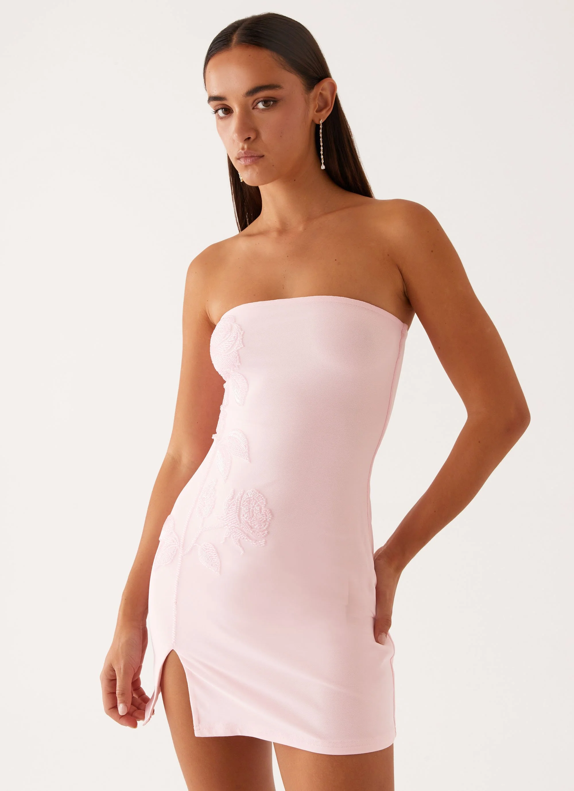 Enora Beaded Mini Dress - Baby Pink - Image 5