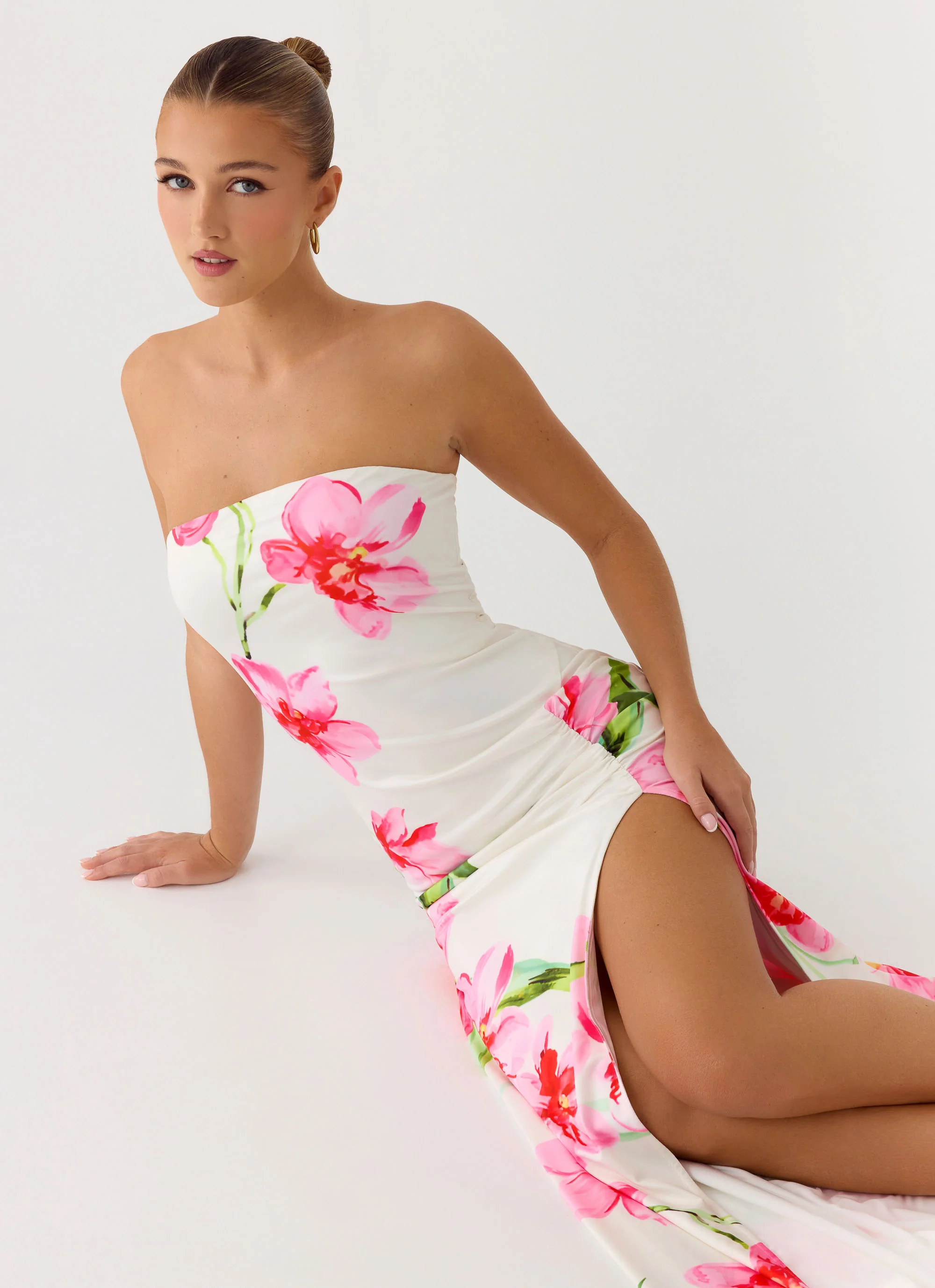 Erivo Strapless Maxi Dress - Ivory Reef - Image 6