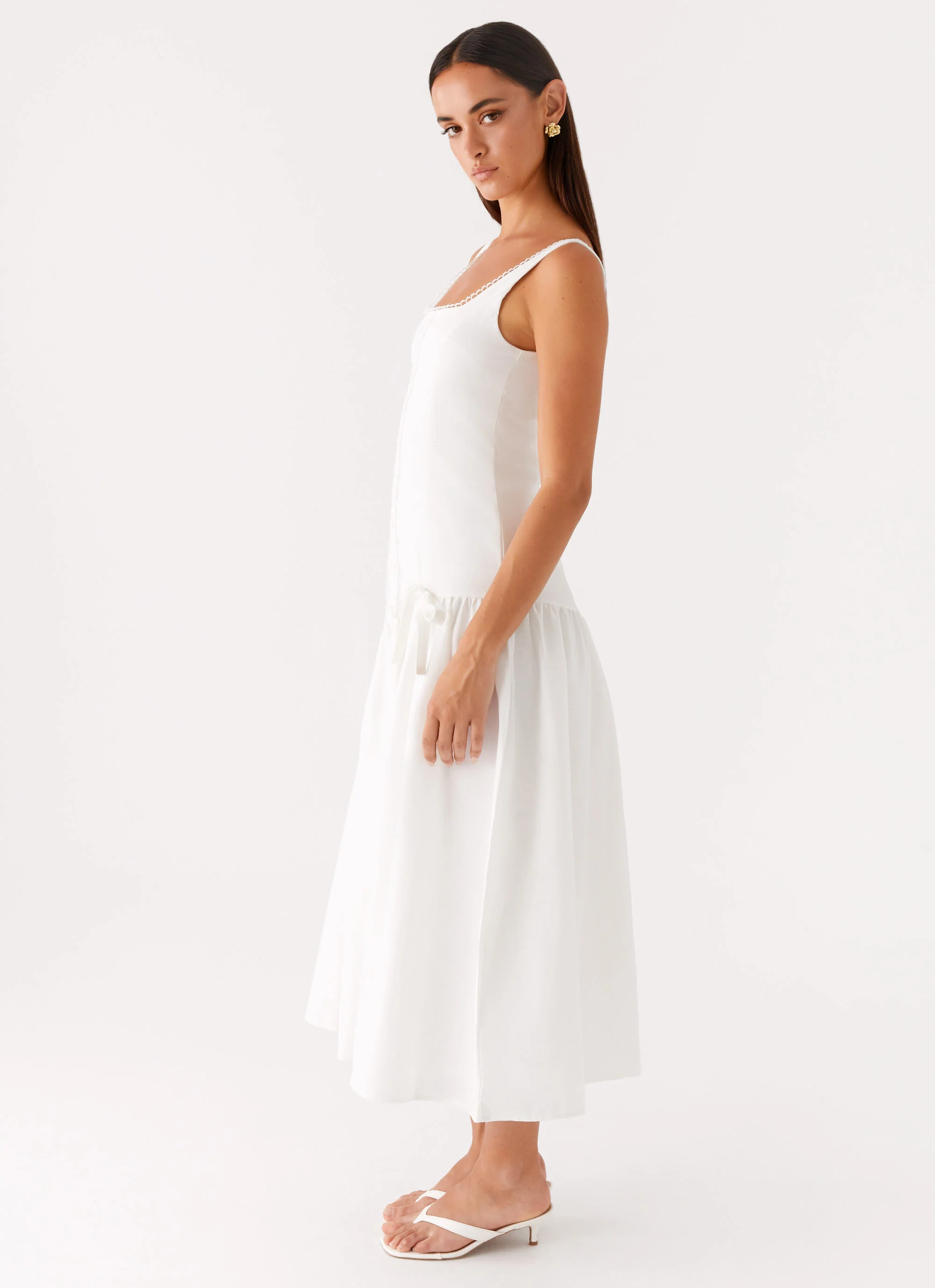 Esmerelda Midi Dress - White - Image 3