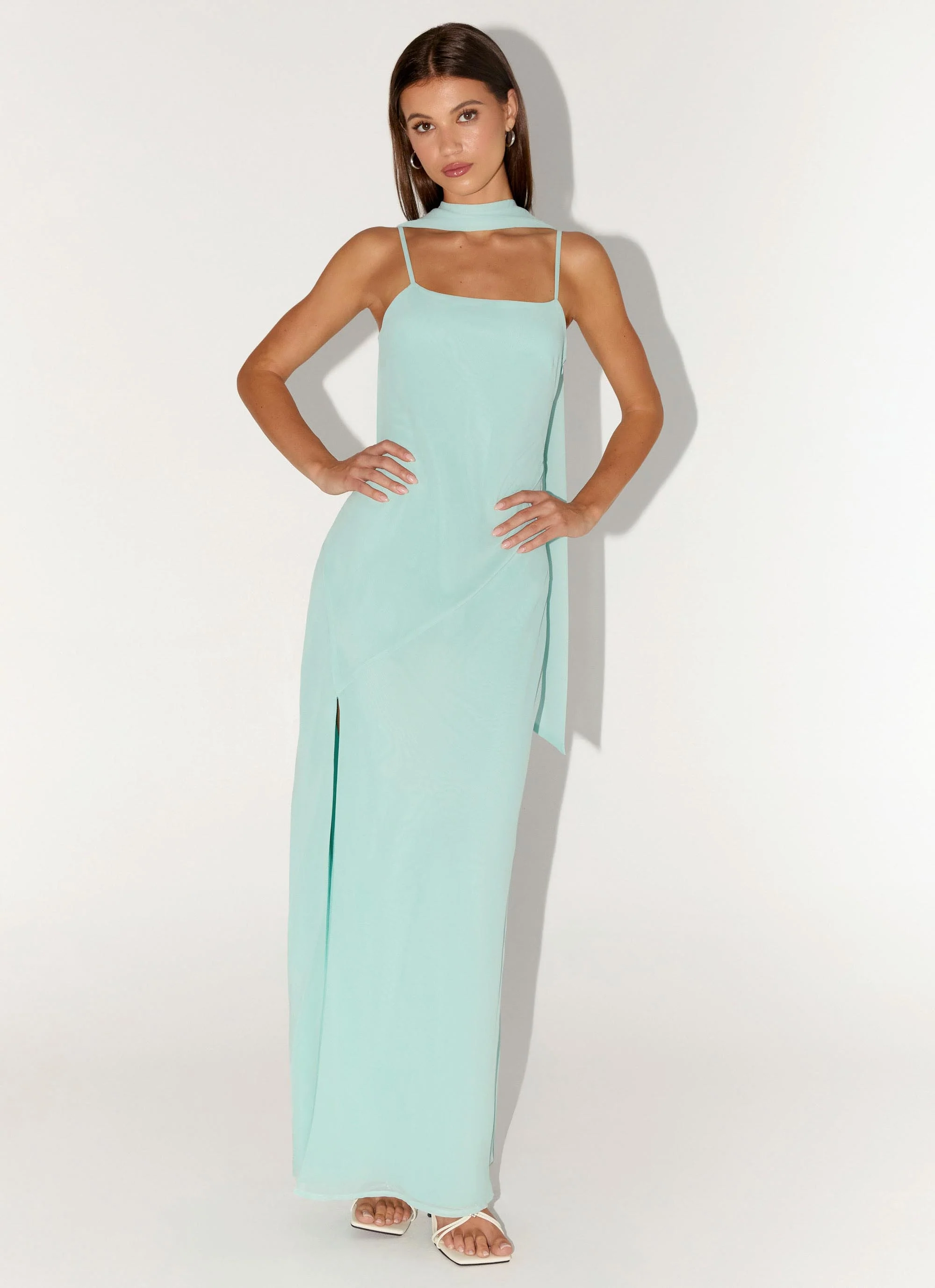 Eternelle Square Neck Maxi Dress - Teal - Image 6
