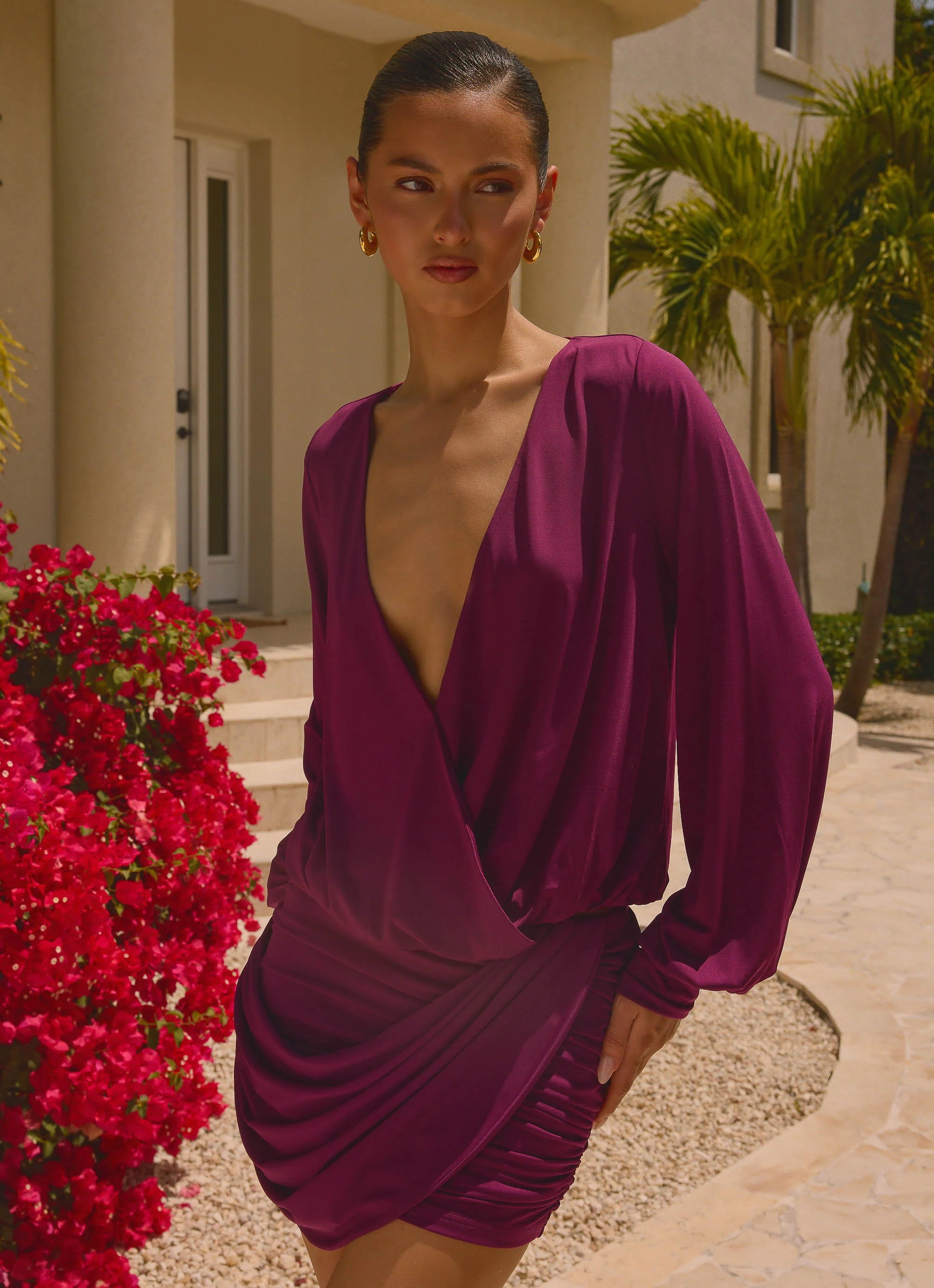 Ettah Long Sleeve Top - Plum - Image 2