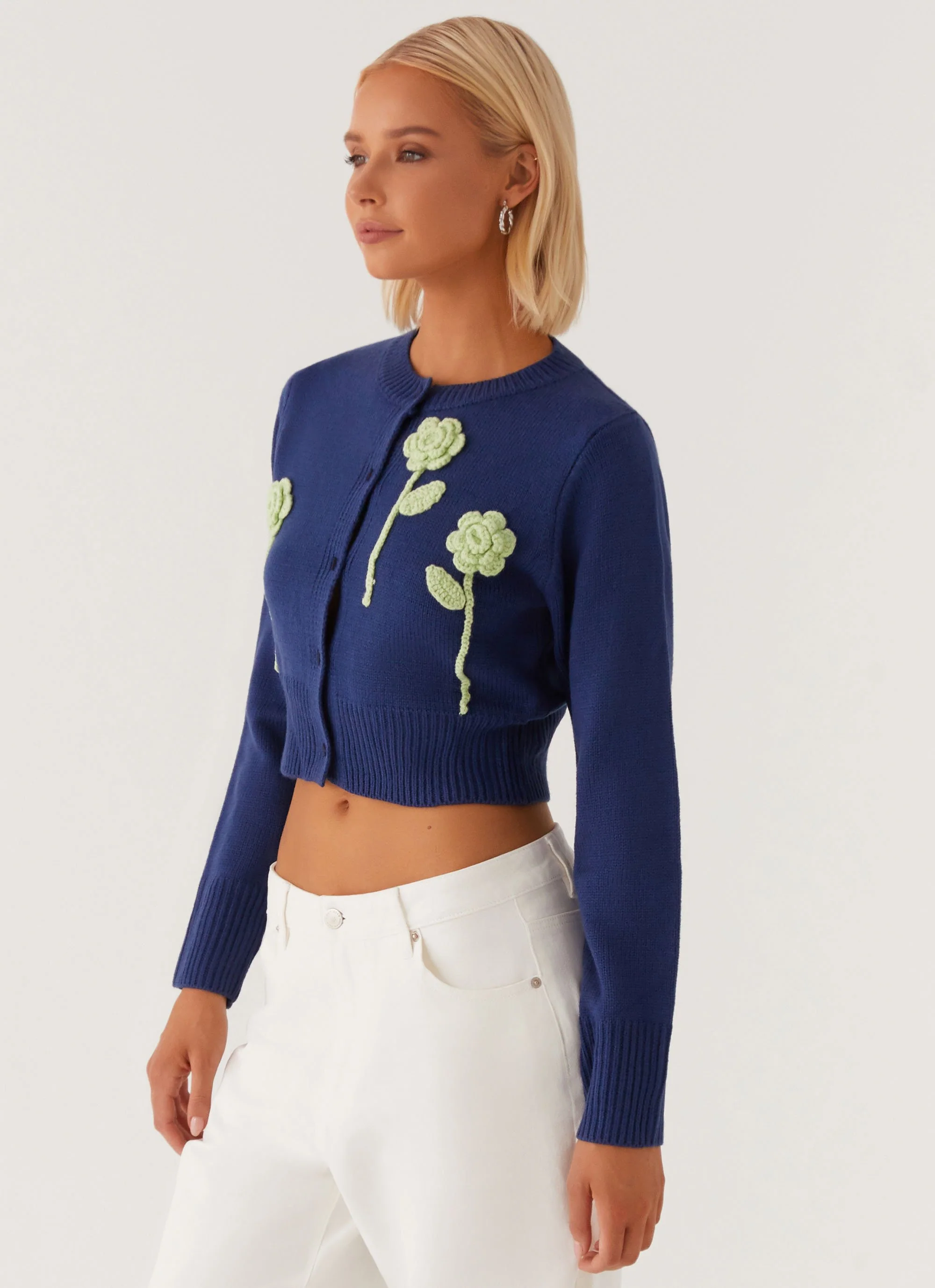 Everest Knit Cardigan - Navy - Image 3