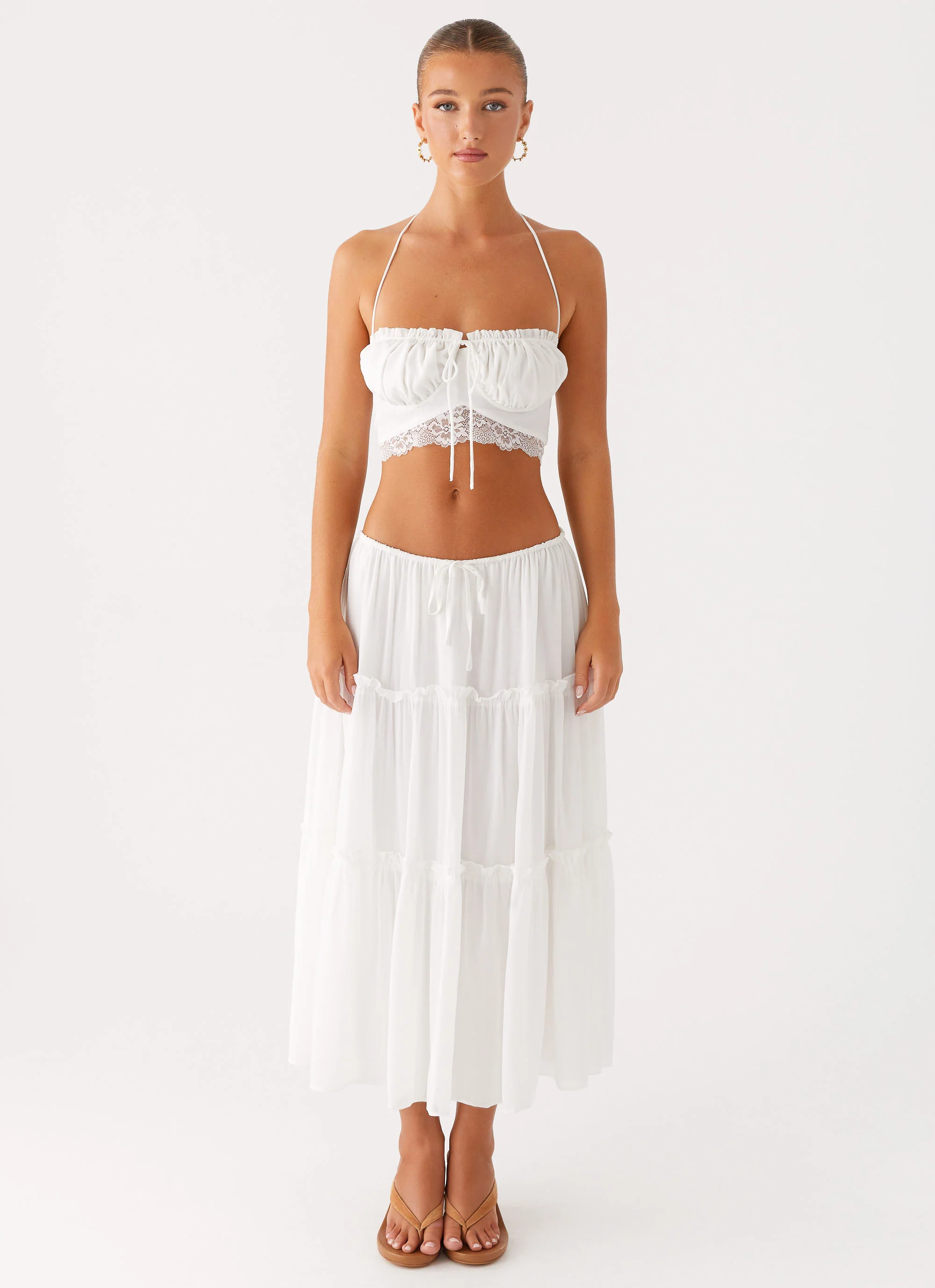 Evi Halterneck Top - Ivory - Image 2