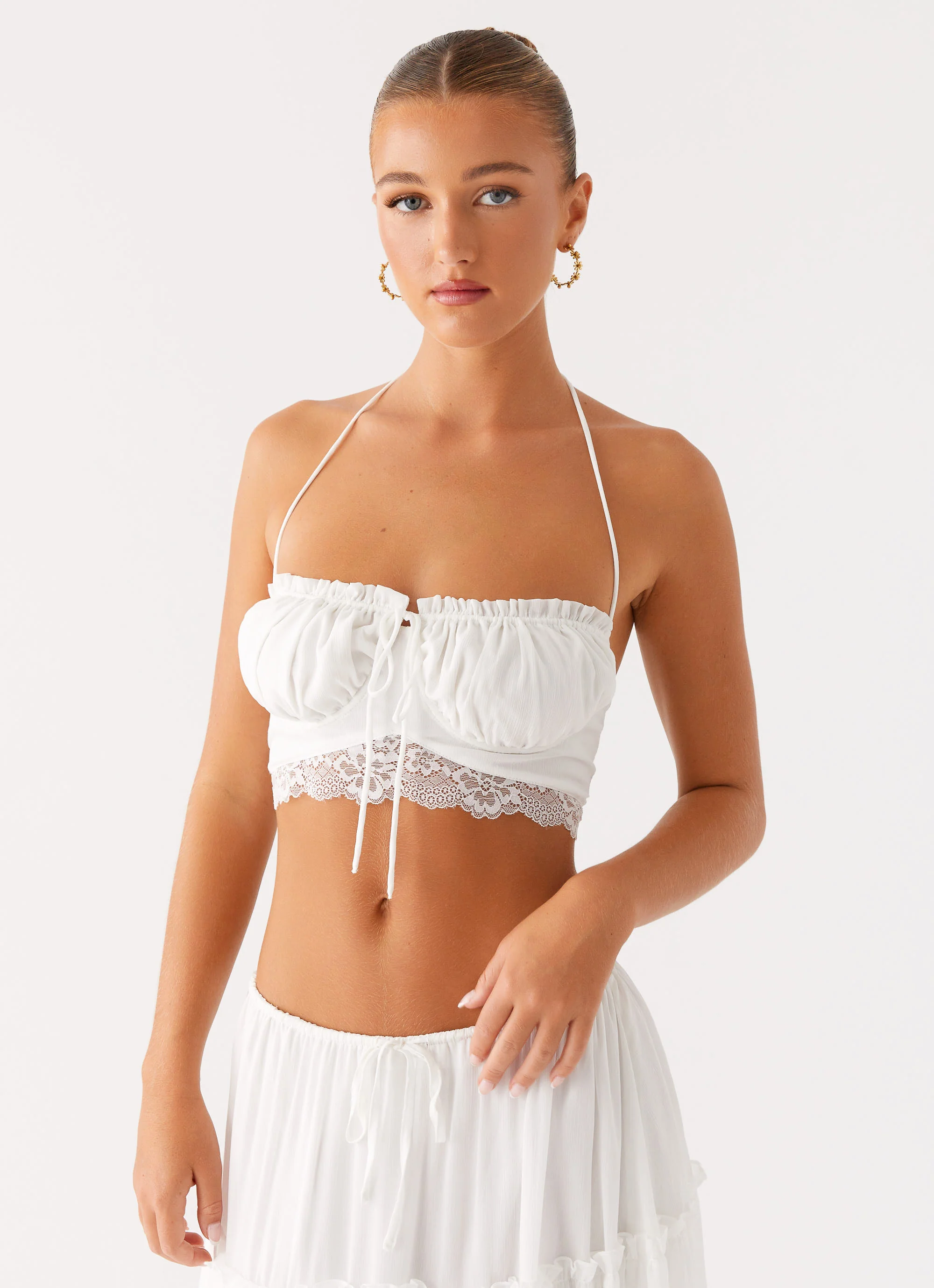 Evi Halterneck Top - Ivory - Image 5