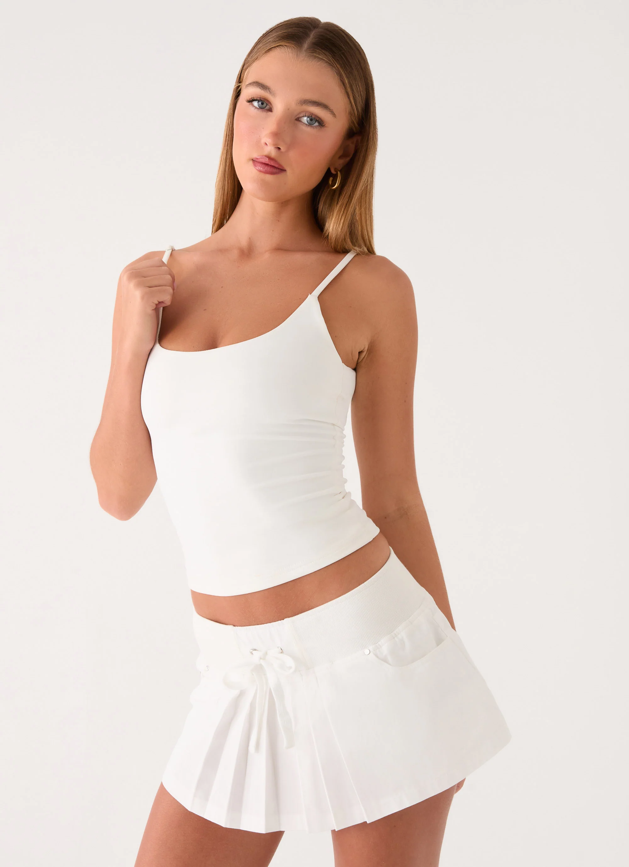 Evrin Cargo Mini Skort - White - Image 7