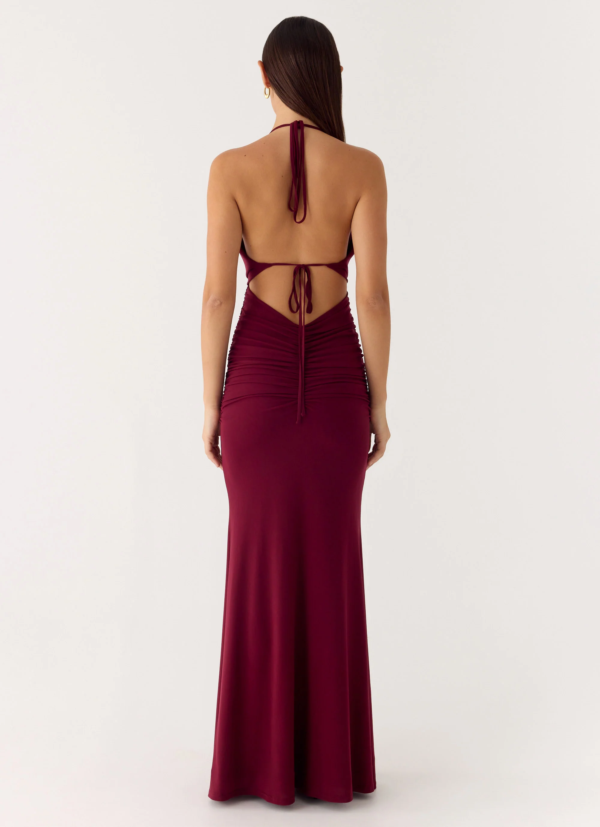 Eyes Closed Maxi Dress - Dark Cherry - Image 3