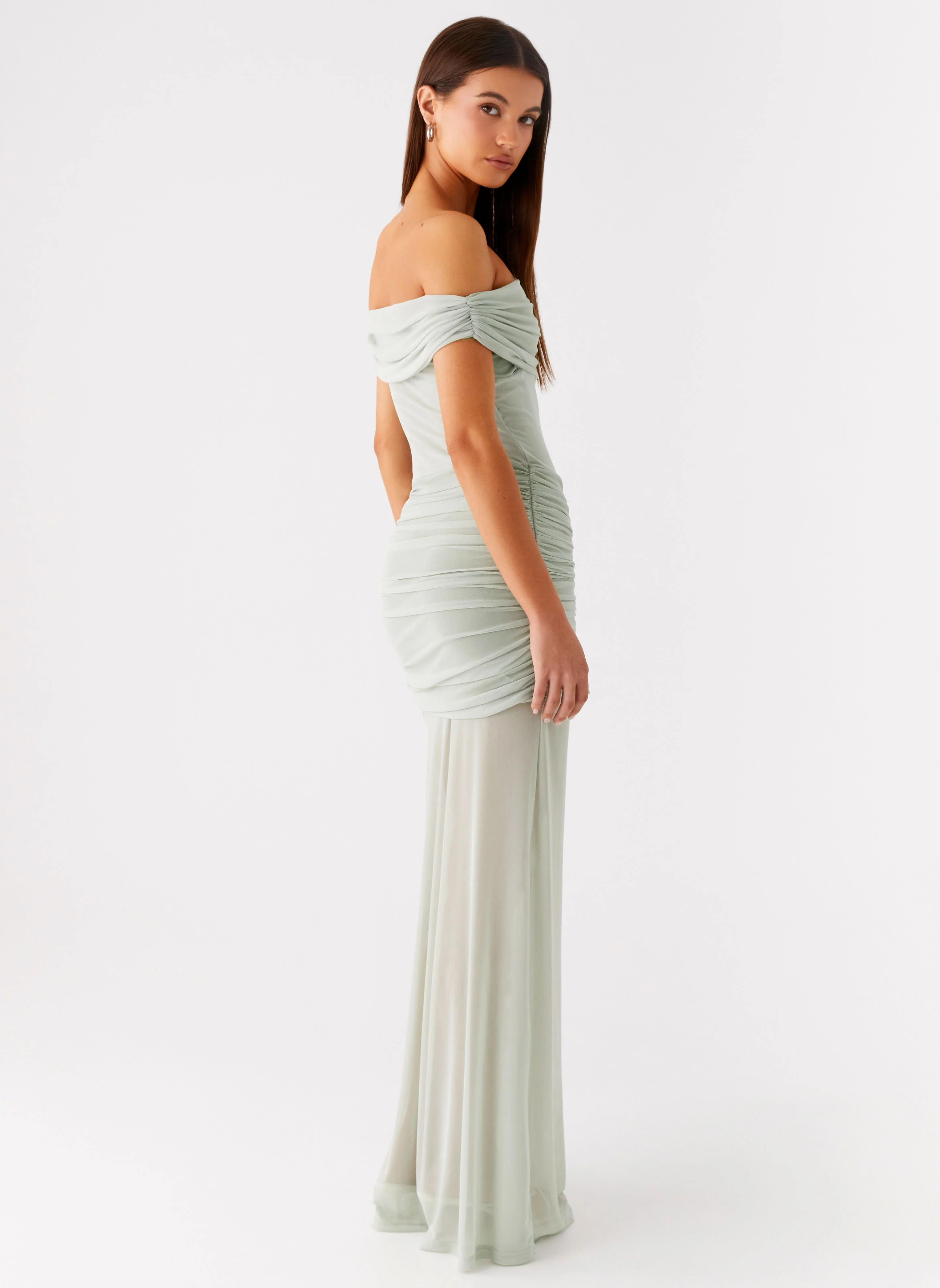 Eyllin Off Shoulder Maxi Dress - Sage - Image 5