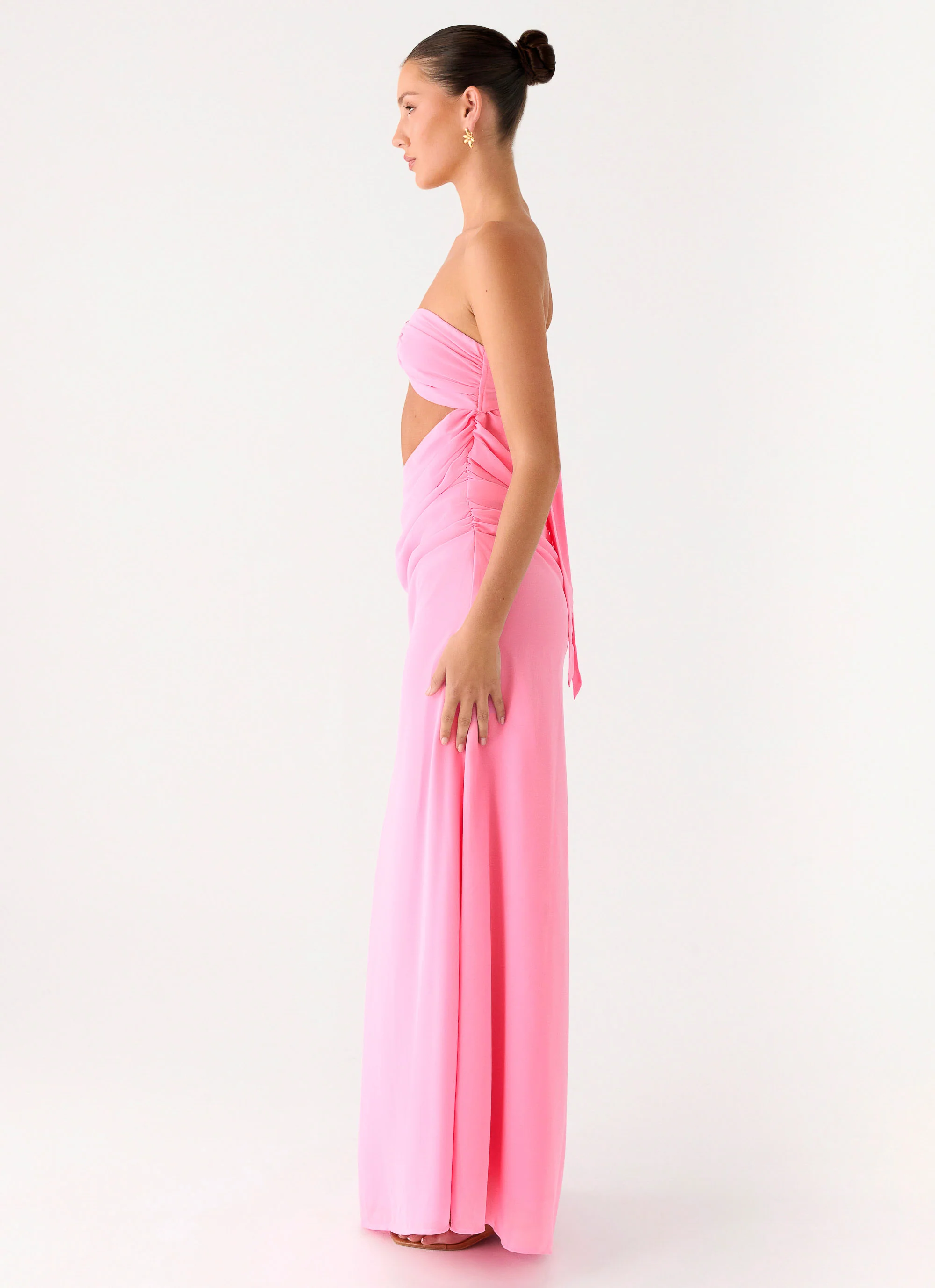 Falling Forever Strapless Beaded Maxi Dress - Pink - Image 2