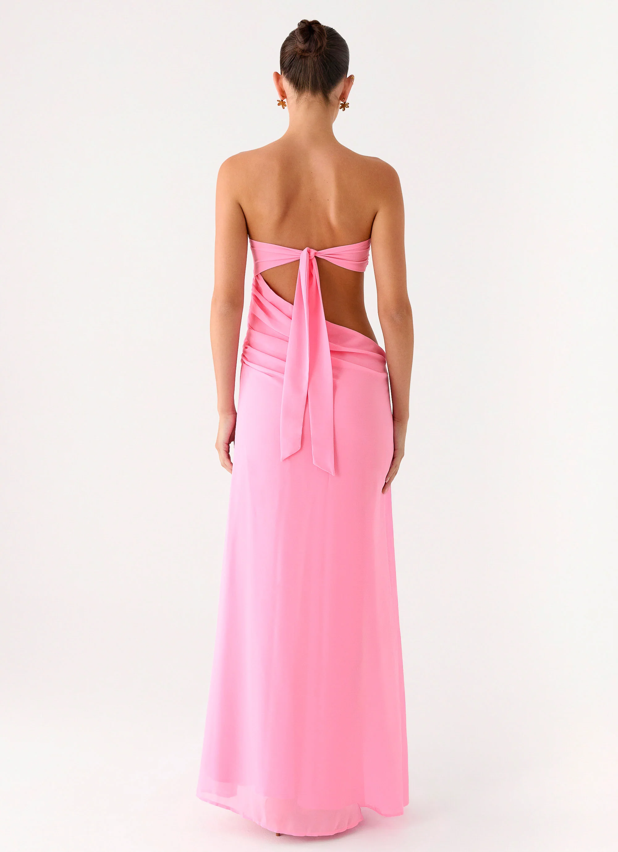 Falling Forever Strapless Beaded Maxi Dress - Pink - Image 3