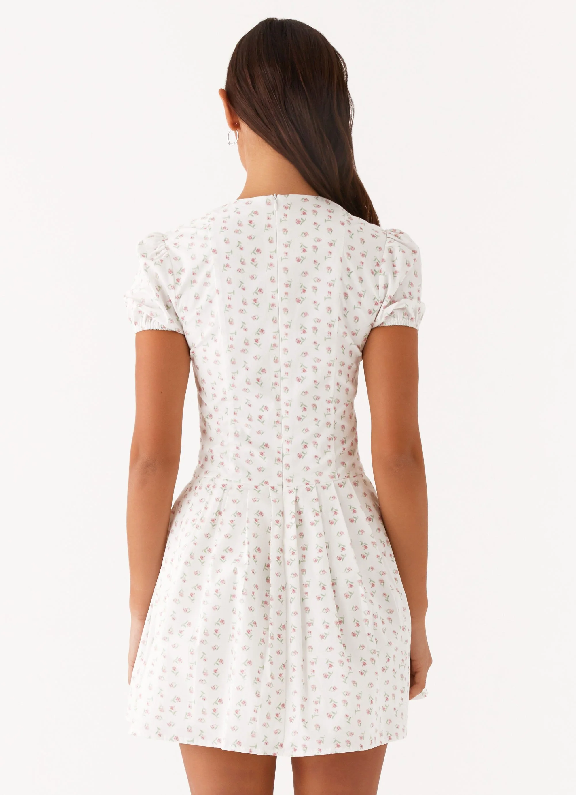 Falling Water Mini Dress - White Floral - Image 4
