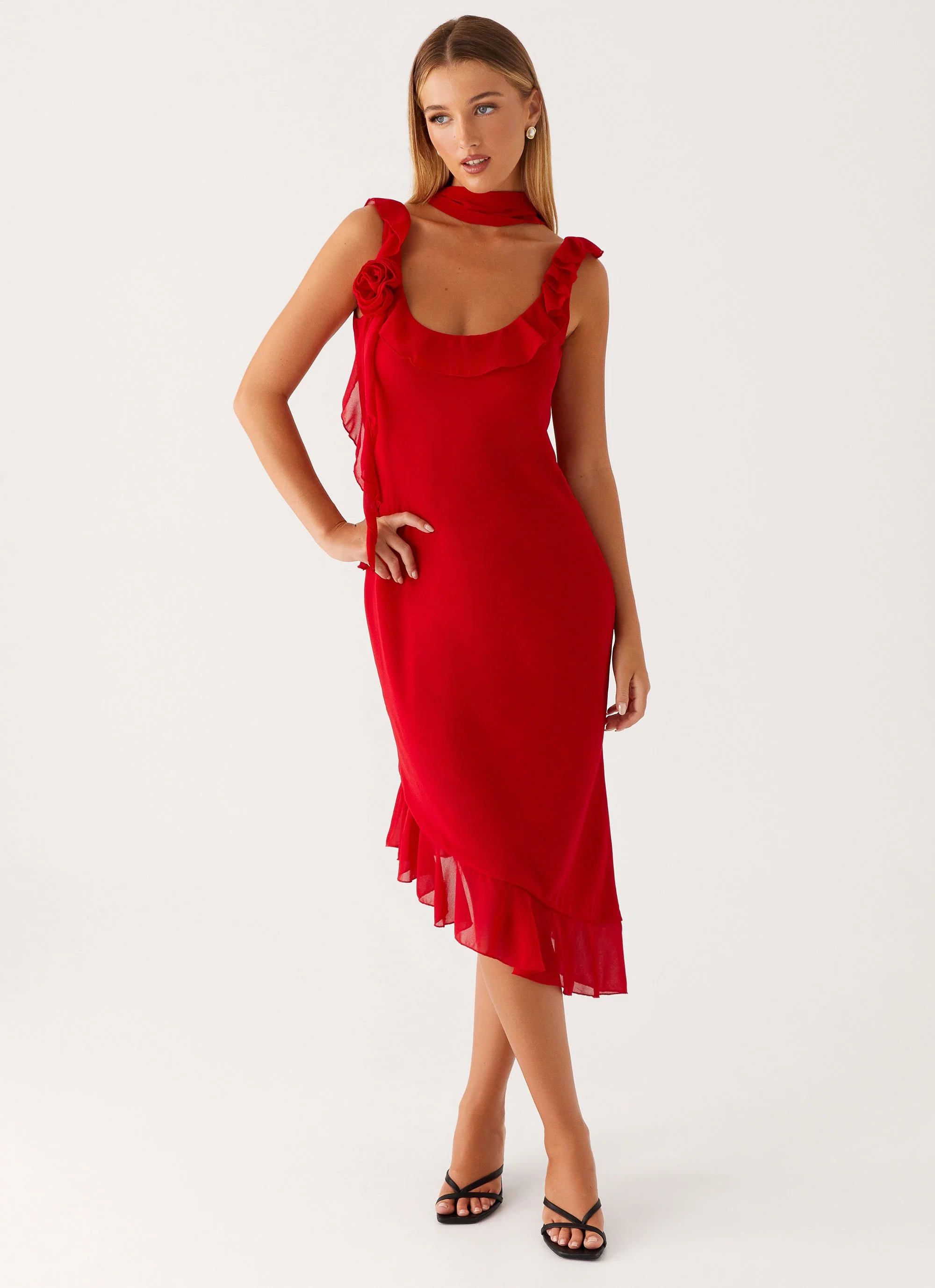 Fariday Midi Dress - Red - Image 6