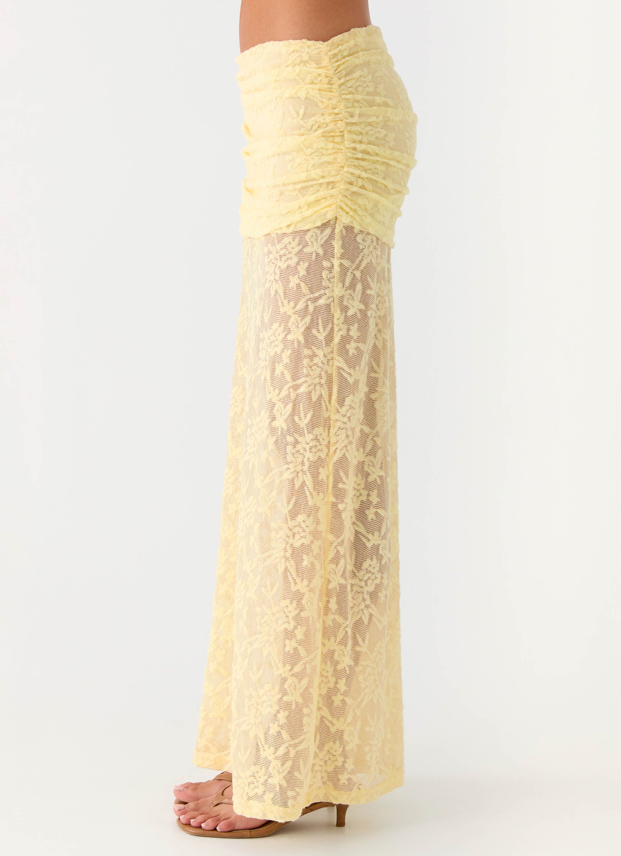Farruko Jacquard Maxi Skirt - Butter - Image 3