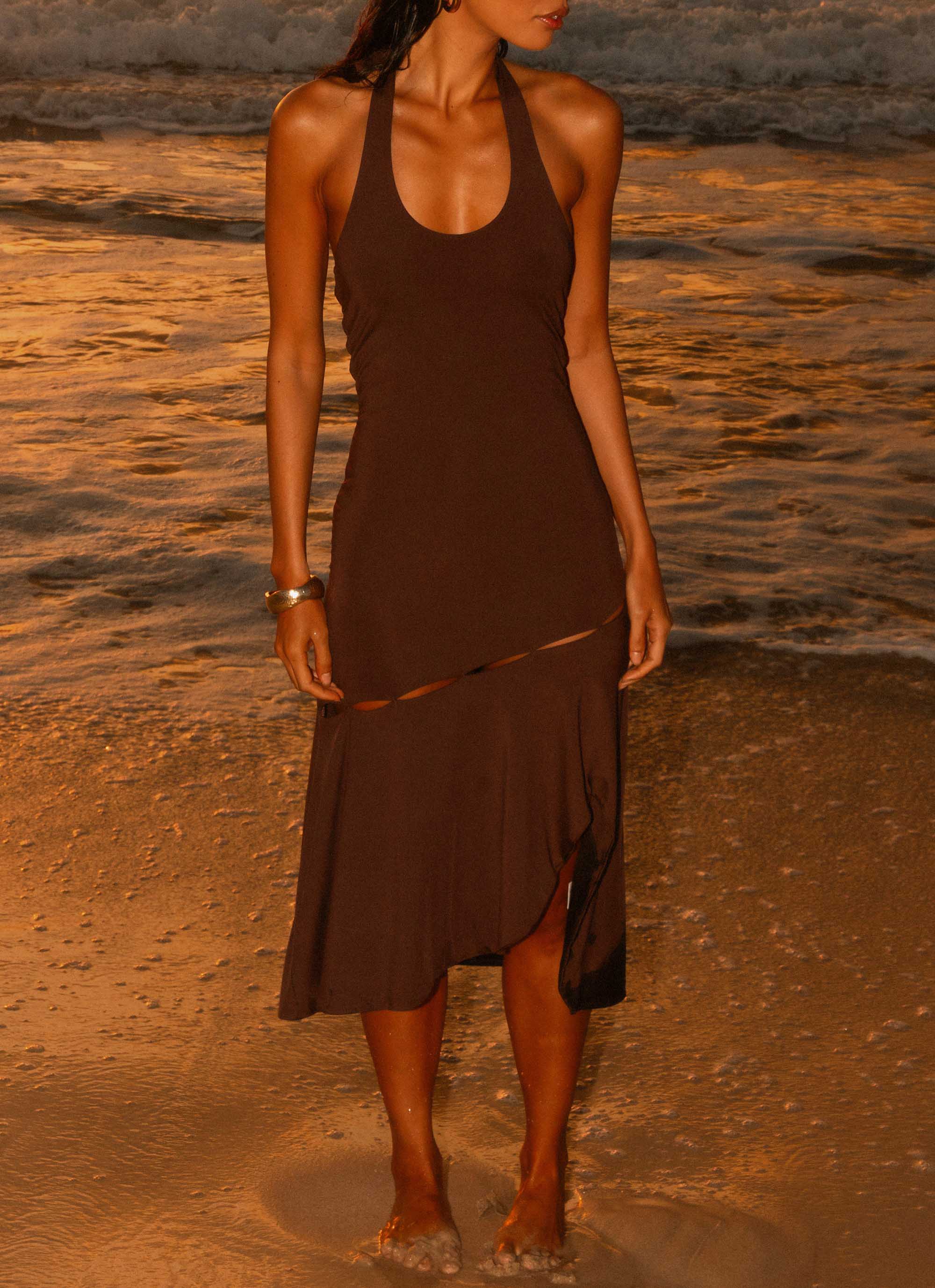 Fast Times Midi Dress - Chocolate - Image 2