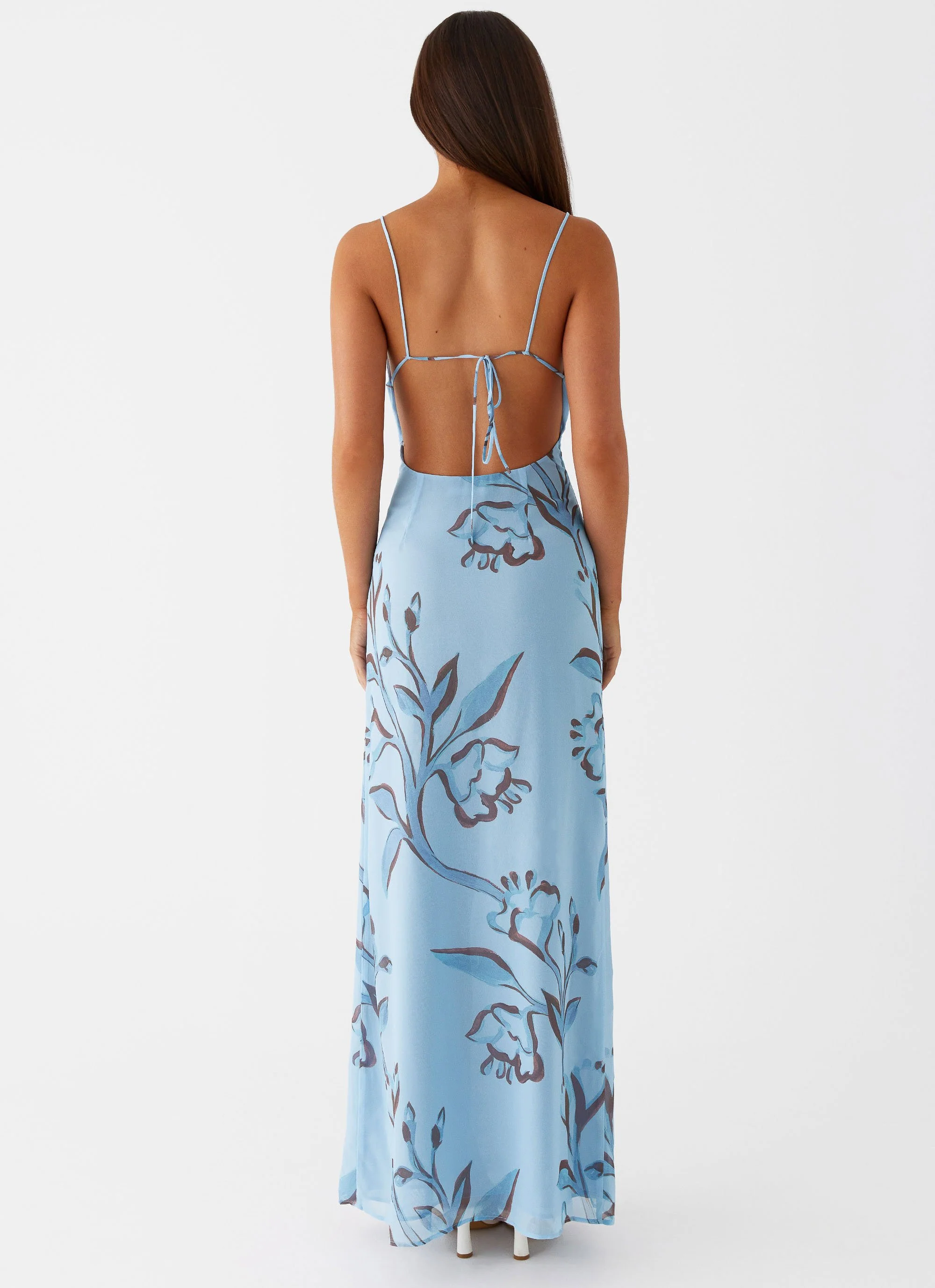 Felicia Daisy Maxi Dress - Blue Floral - Image 4