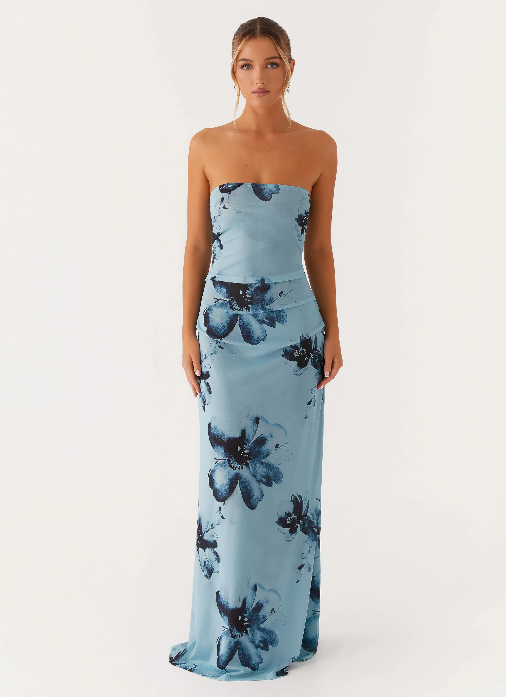 Field Of Dreams Maxi Dress - Blue Black Floral - Image 3