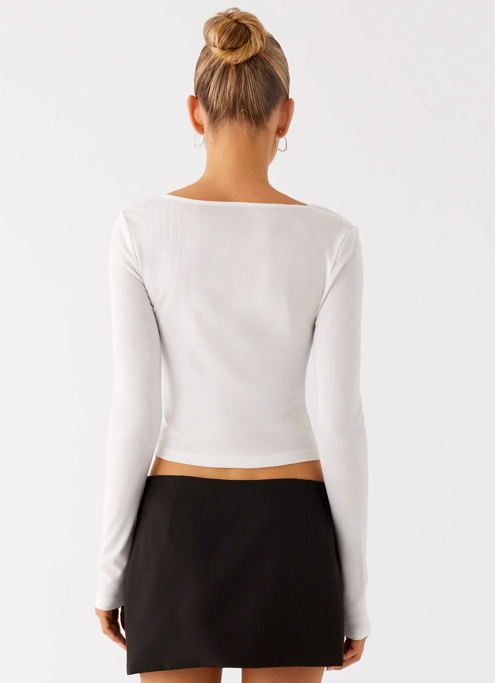 Fifth Ave Mesh Long Sleeve Top - Off White - Image 4