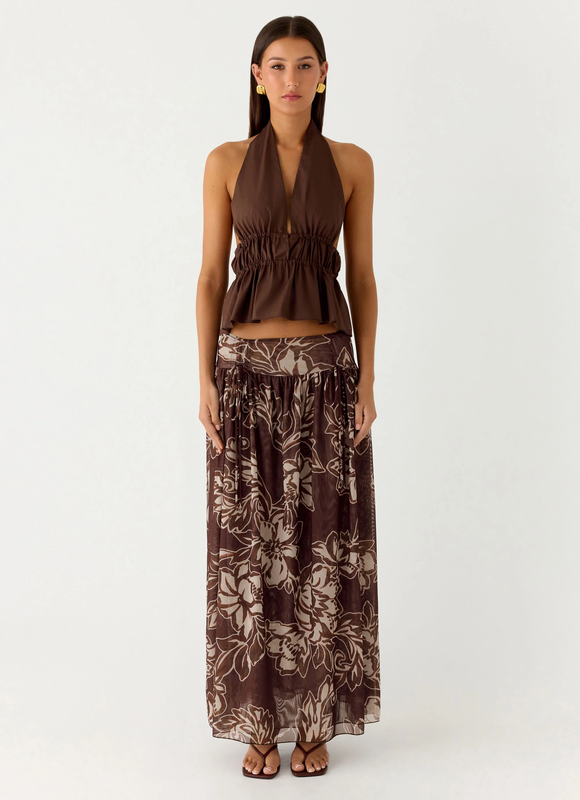Figaro Halter Top - Chocolate - Image 2