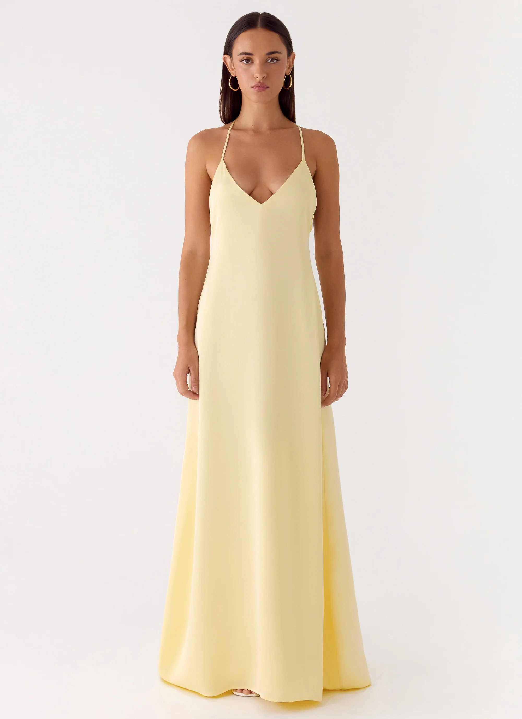Fine Line Maxi Dress - Yellow - Image 4