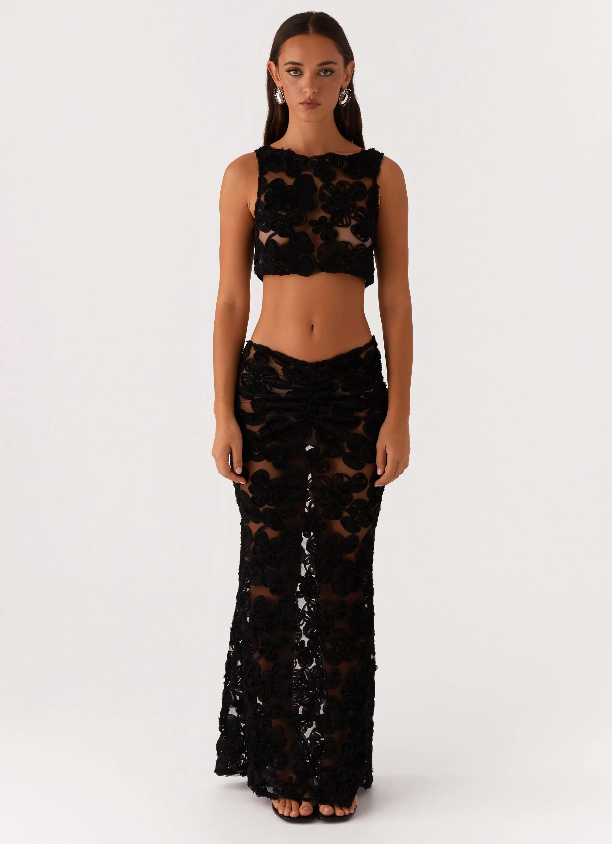 Fiorella Floret Maxi Skirt - Black - Image 2
