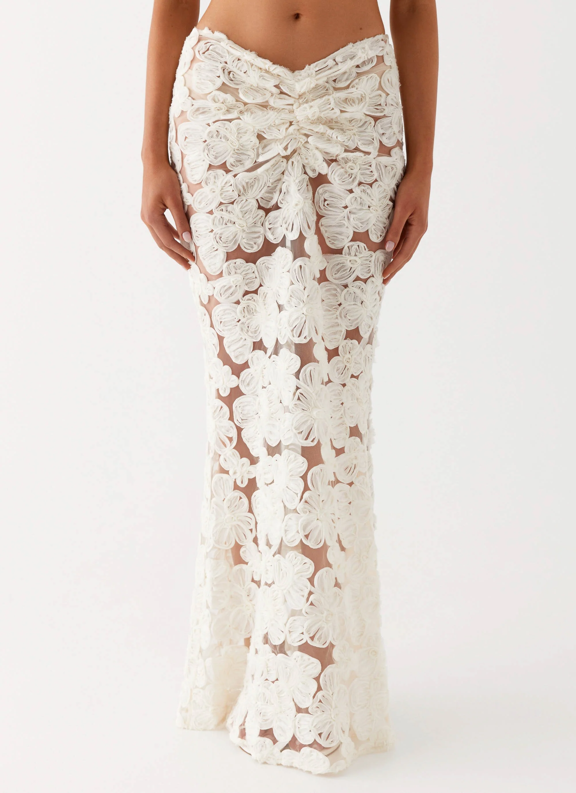 Fiorella Floret Maxi Skirt - Ivory - Image 4