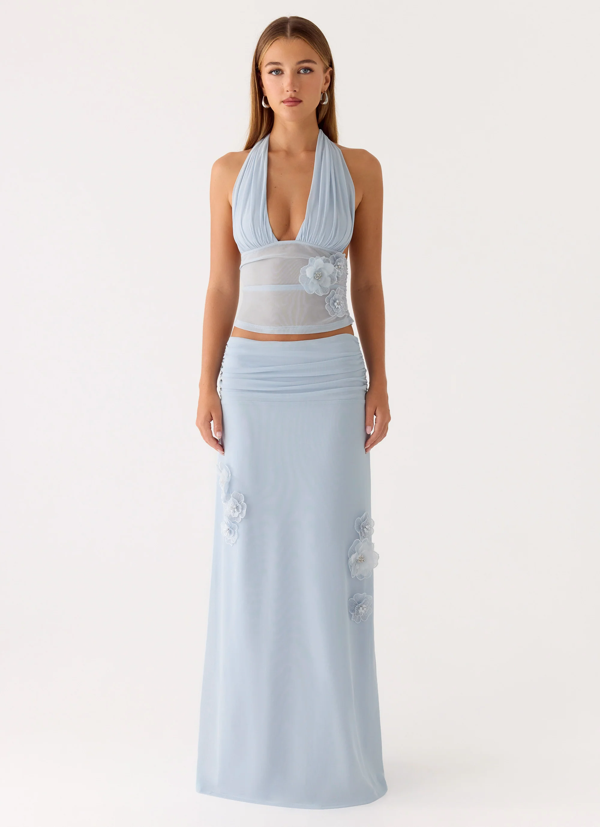 Fleur Power Halter Top - Blue - Image 5
