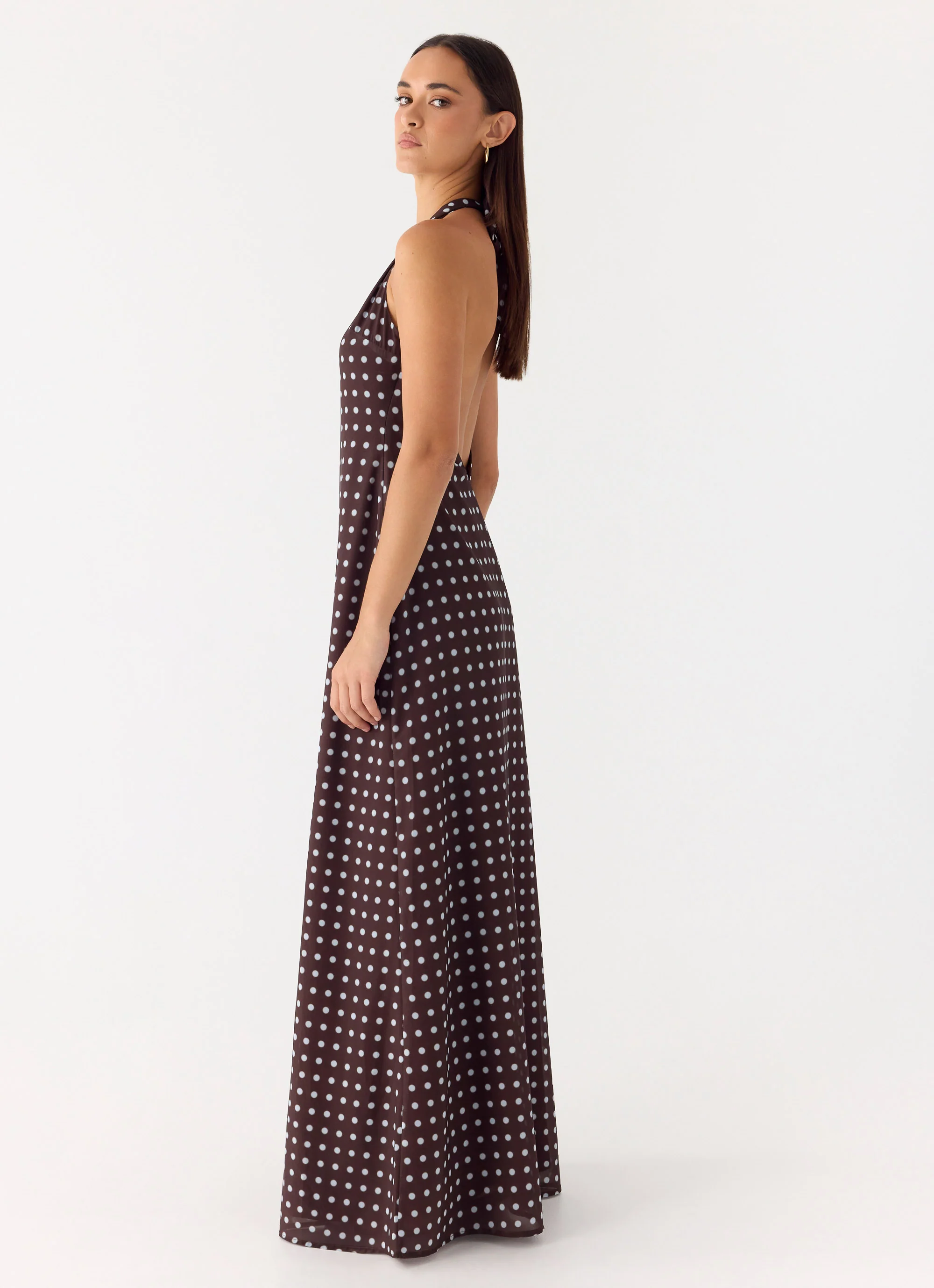 Float Away Maxi Dress - Chocolate Blue Dot - Image 4