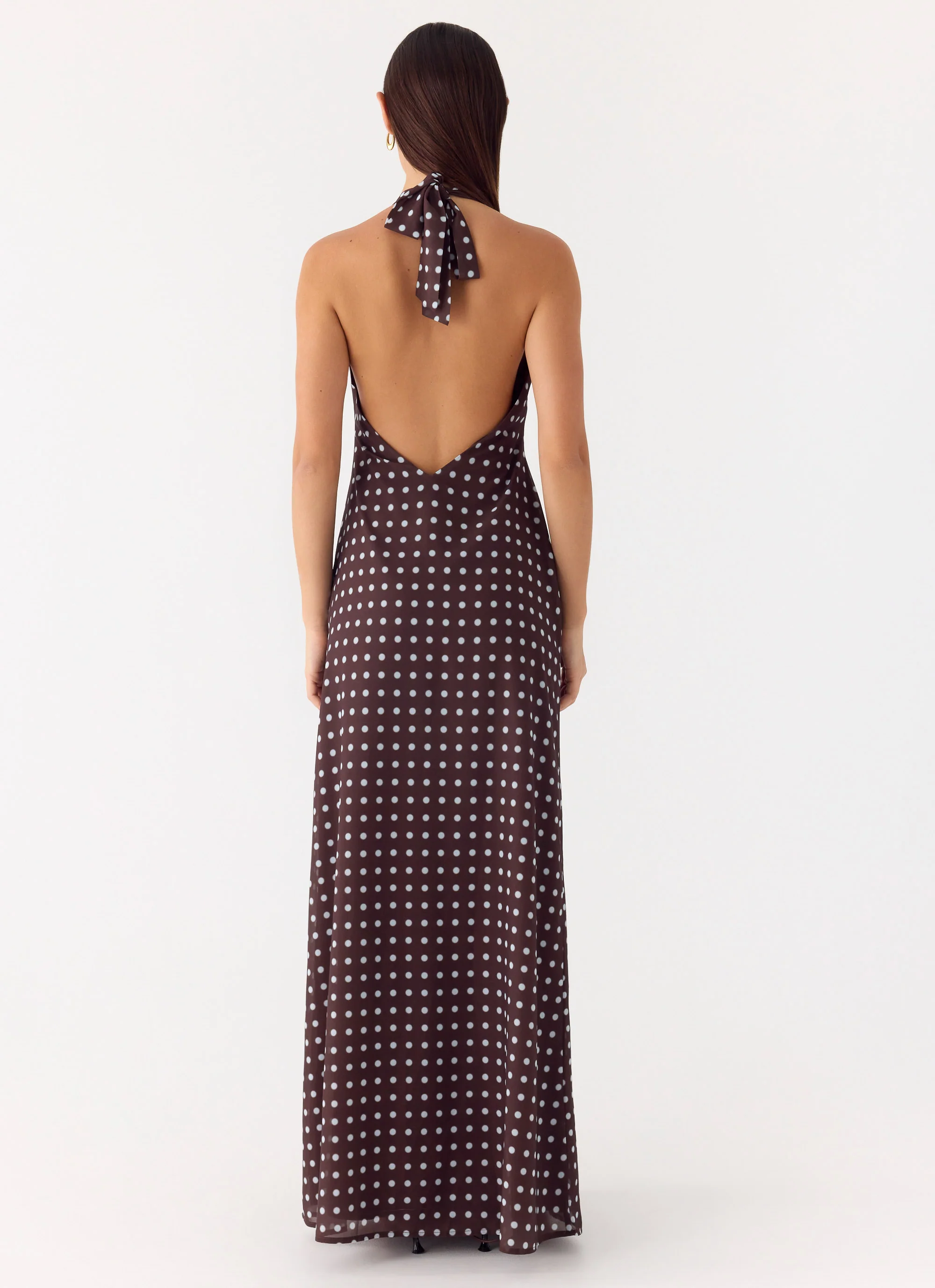 Float Away Maxi Dress - Chocolate Blue Dot - Image 5