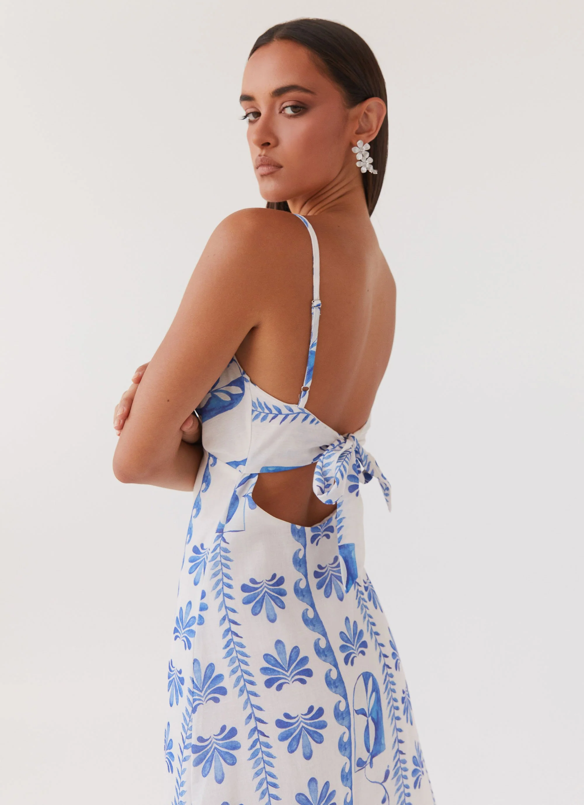 Flora Linen Maxi Dress - Floral Wave - Image 5