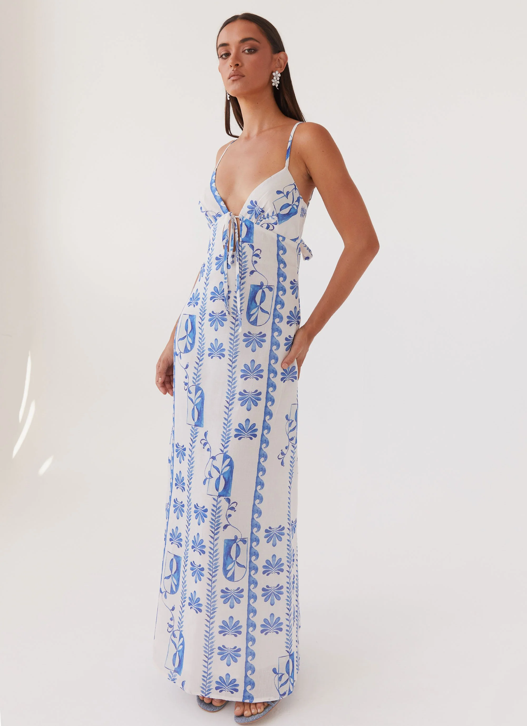 Flora Linen Maxi Dress - Floral Wave - Image 6